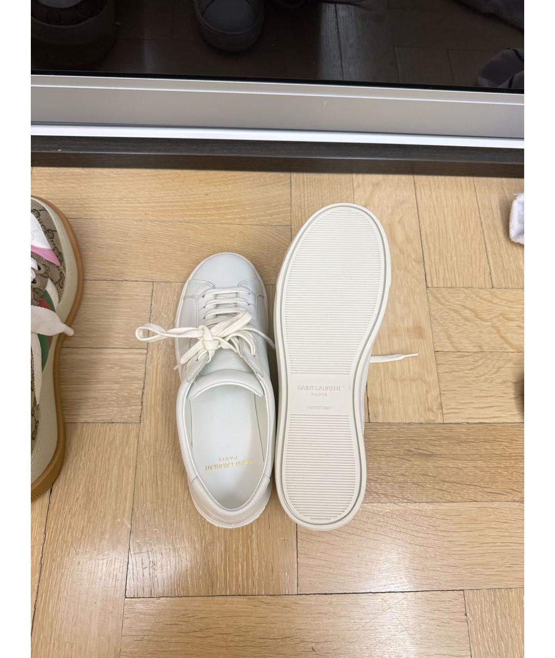 SAINT LAURENT Белые кожаные кеды, фото 5