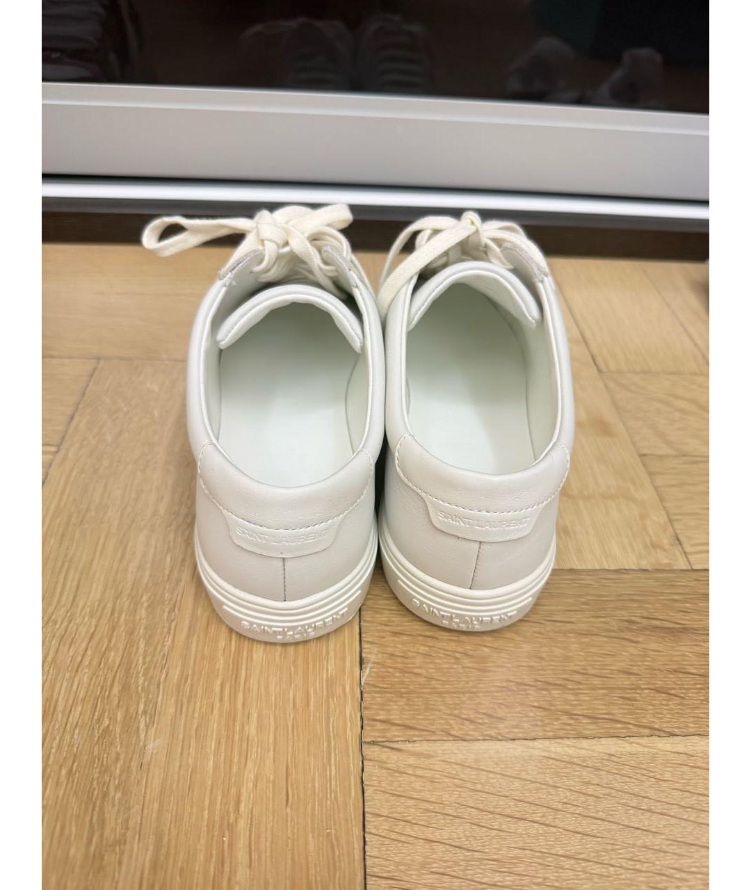 SAINT LAURENT Белые кожаные кеды, фото 3