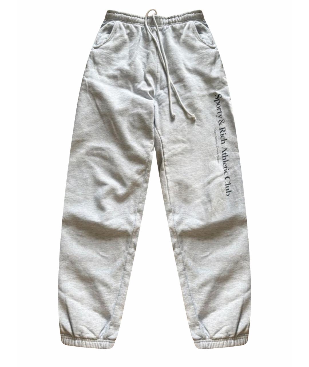 SPORTY AND RICH Серые хлопковые спортивные брюки и шорты, фото 1