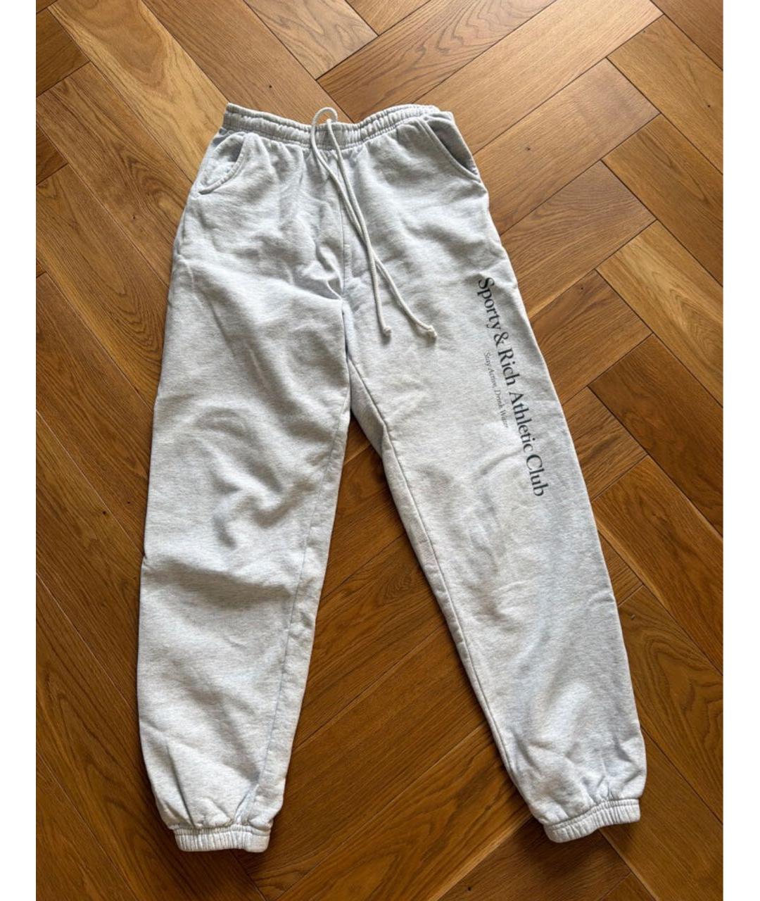 SPORTY AND RICH Серые хлопковые спортивные брюки и шорты, фото 5