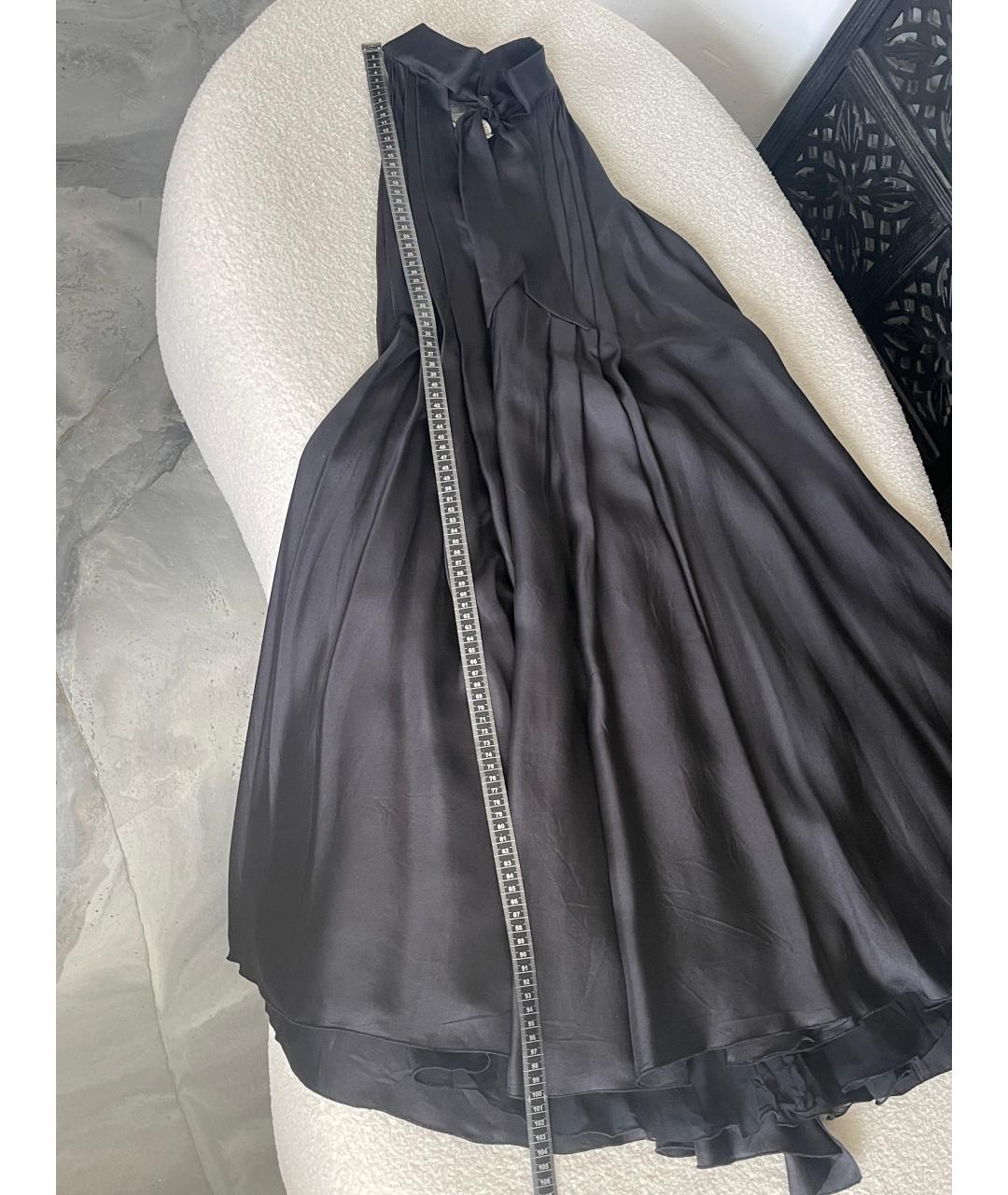 SPORTMAX Черное шелковое коктейльное платье, фото 8