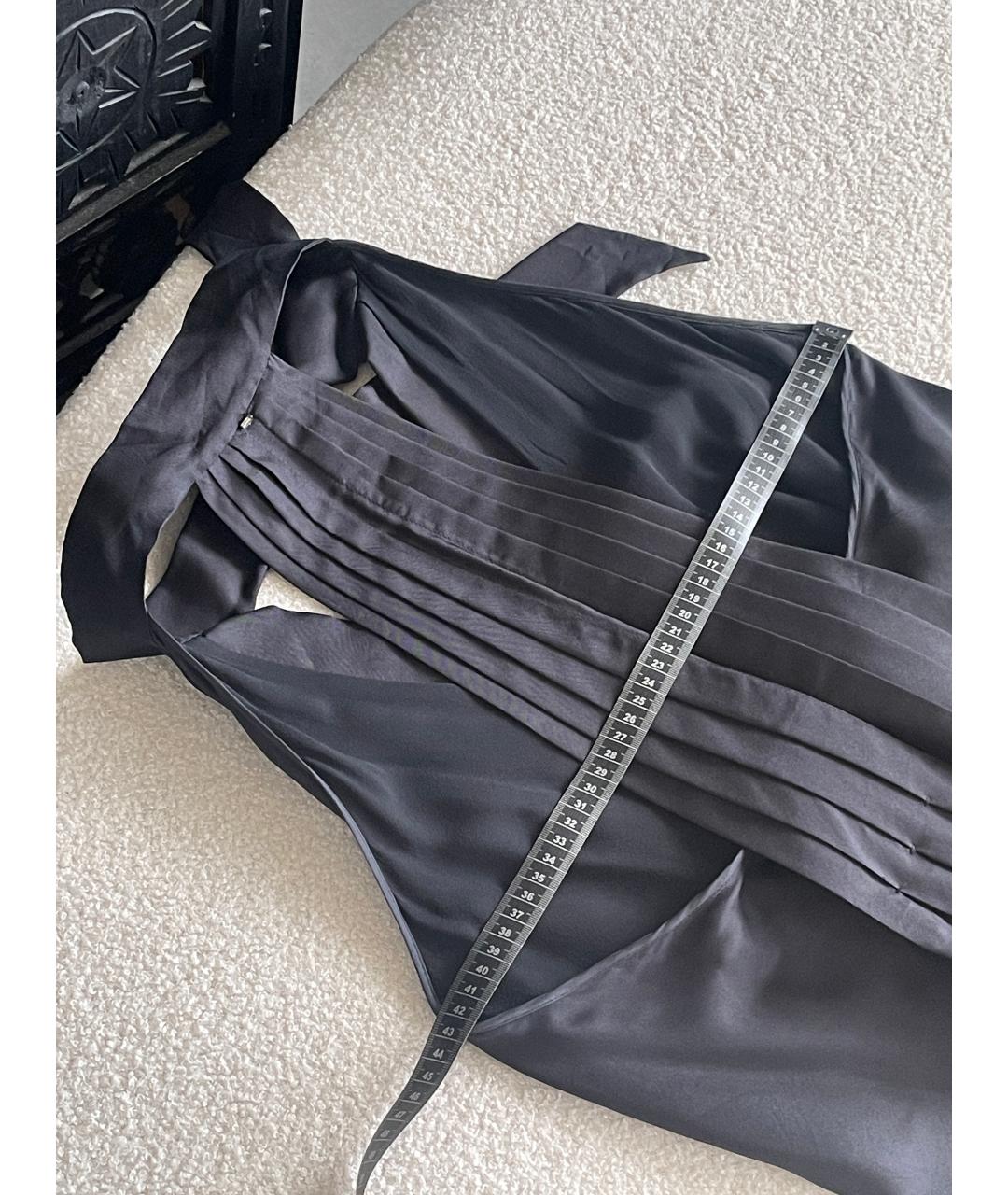 SPORTMAX Черное шелковое коктейльное платье, фото 9