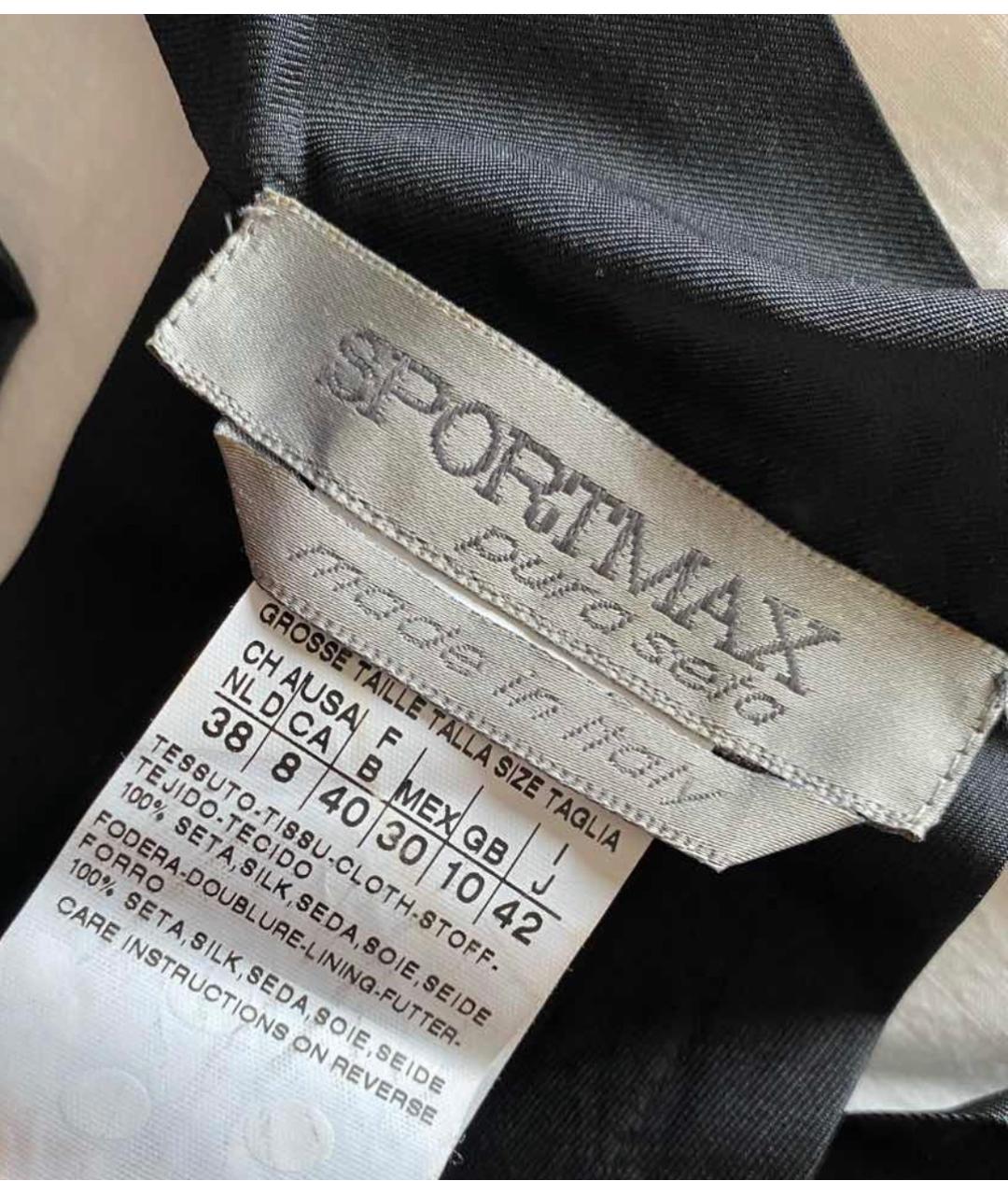 SPORTMAX Черное шелковое коктейльное платье, фото 5