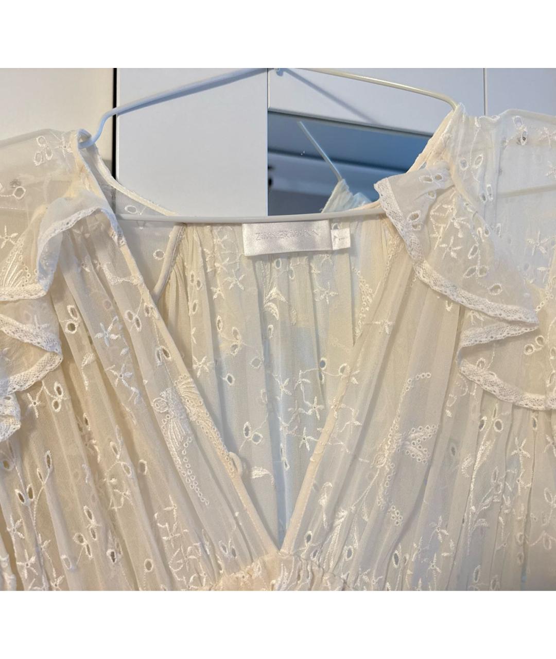 ZIMMERMANN Белое шелковое повседневное платье, фото 3