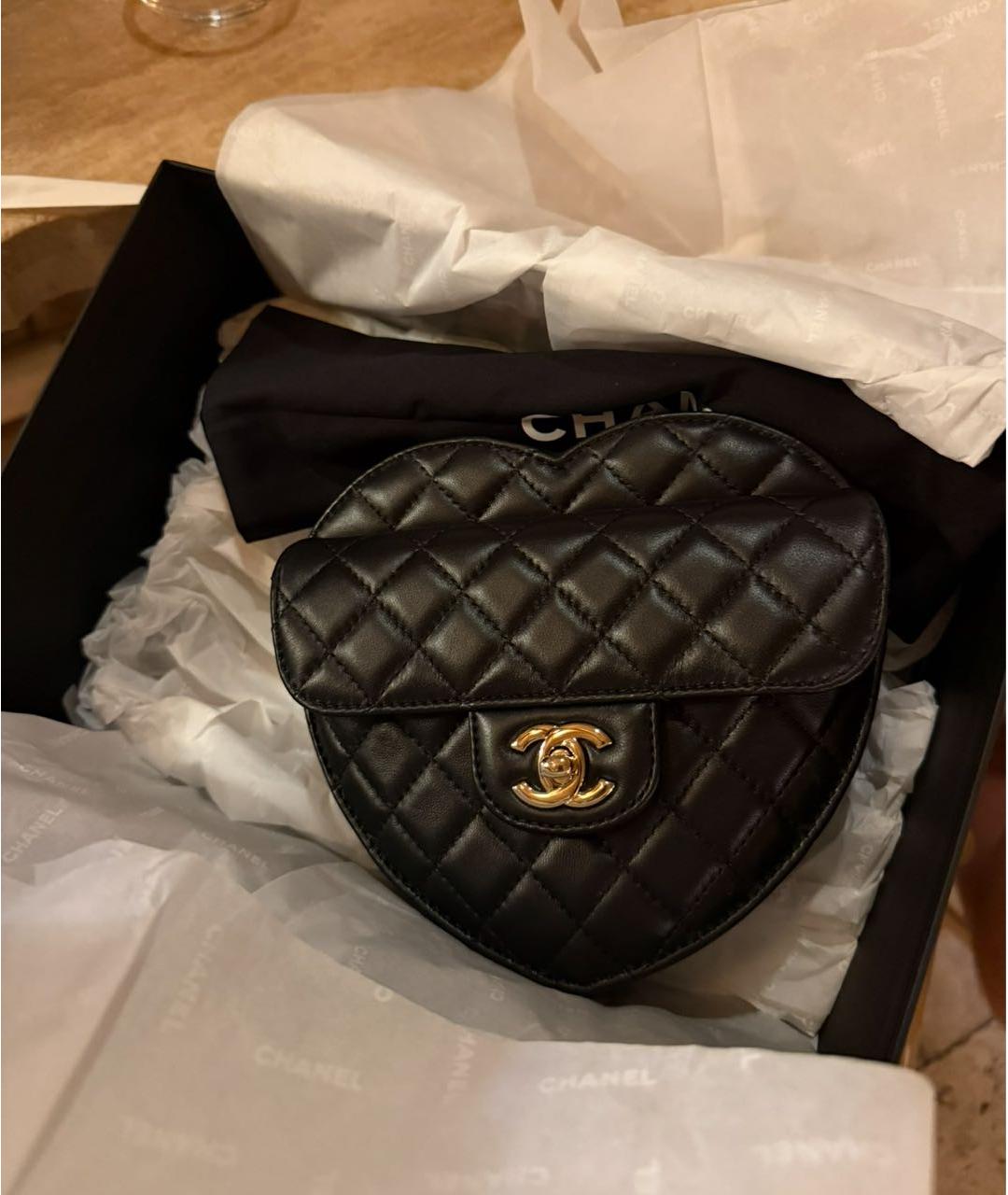 CHANEL Черная кожаная сумка через плечо, фото 3