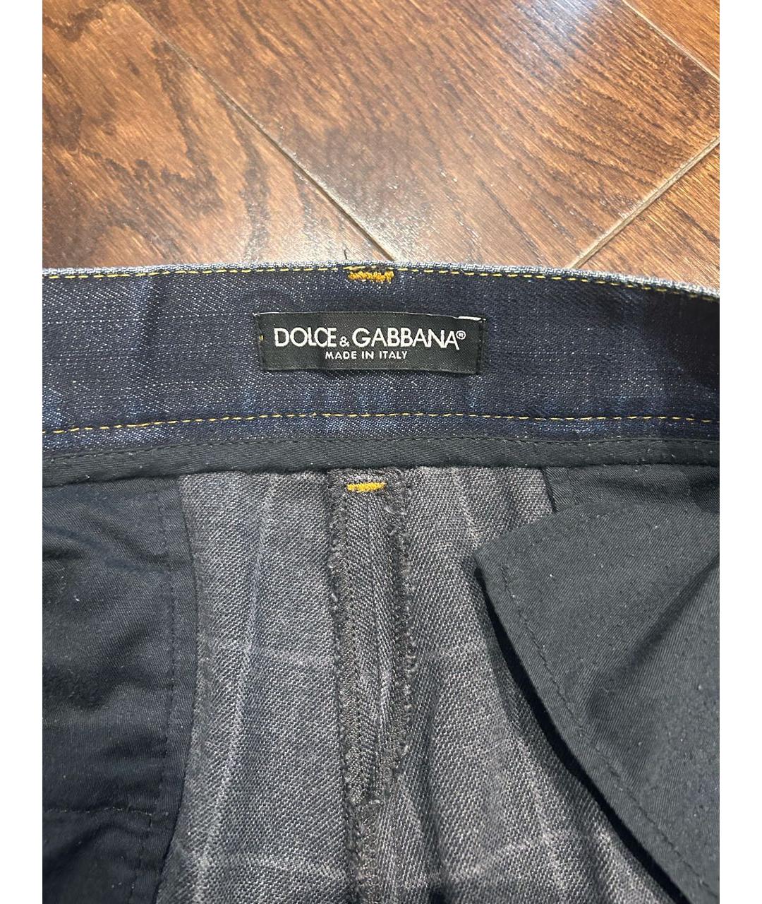 DOLCE&GABBANA Темно-синие хлопковые джинсы, фото 7