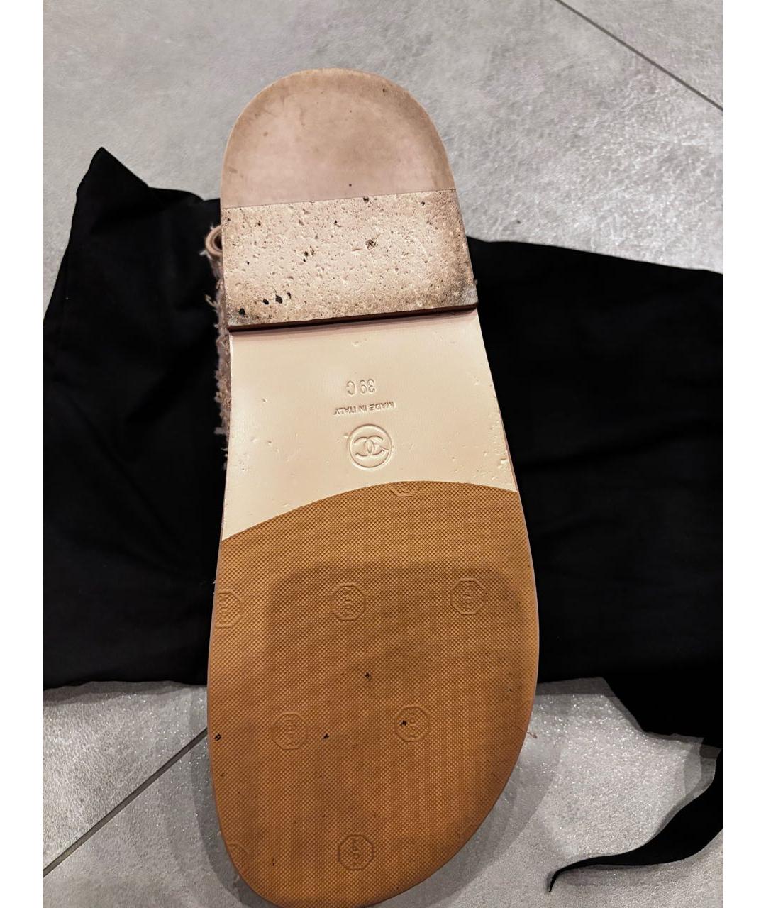 CHANEL Розовые кожаные сандалии, фото 2