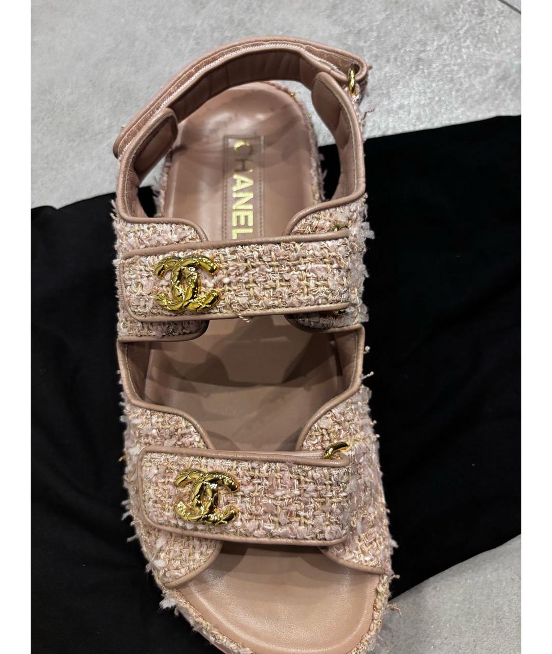 CHANEL Розовые кожаные сандалии, фото 5