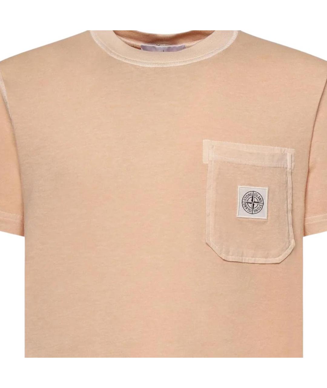 STONE ISLAND Бежевая футболка, фото 3