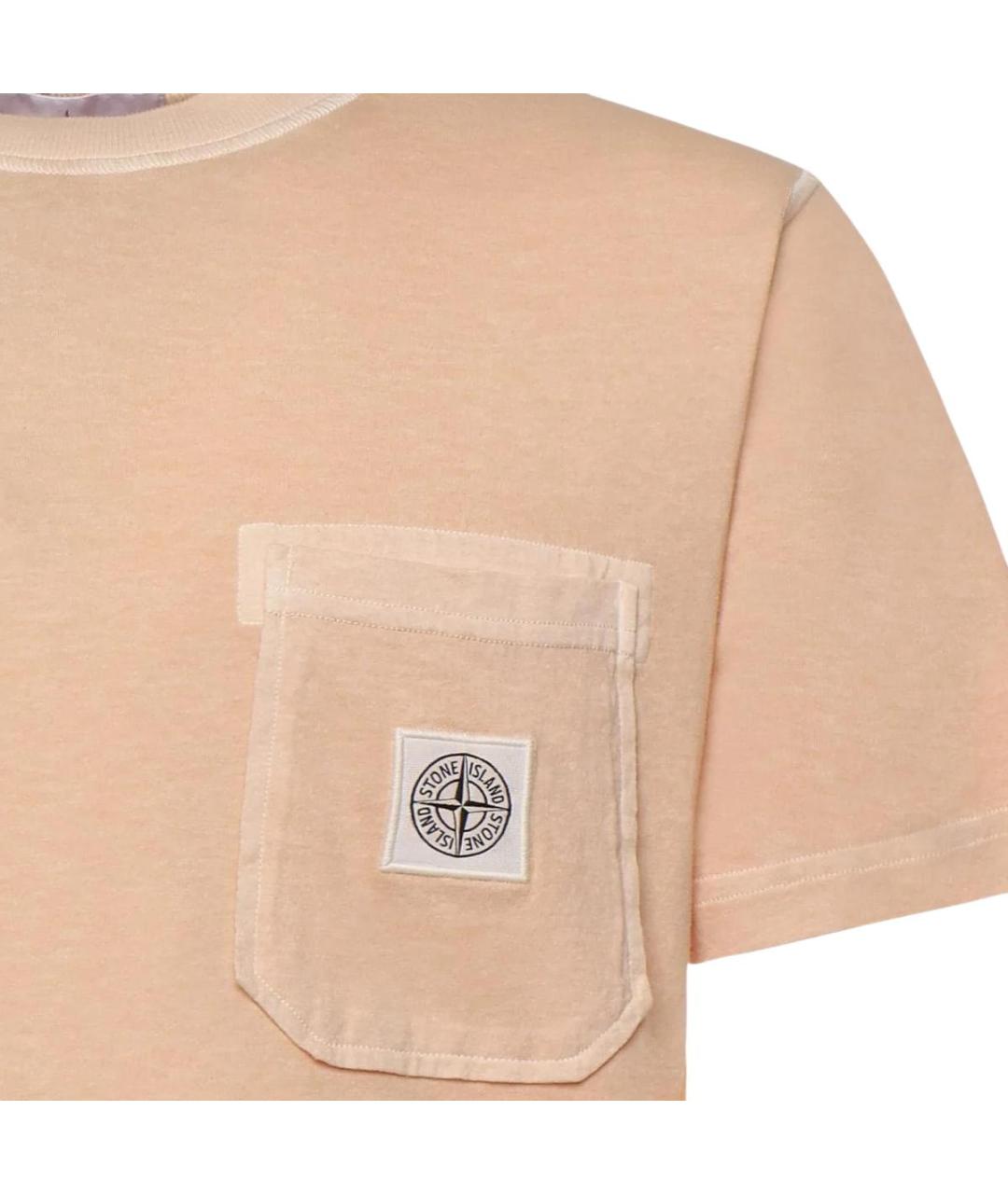 STONE ISLAND Бежевая футболка, фото 4