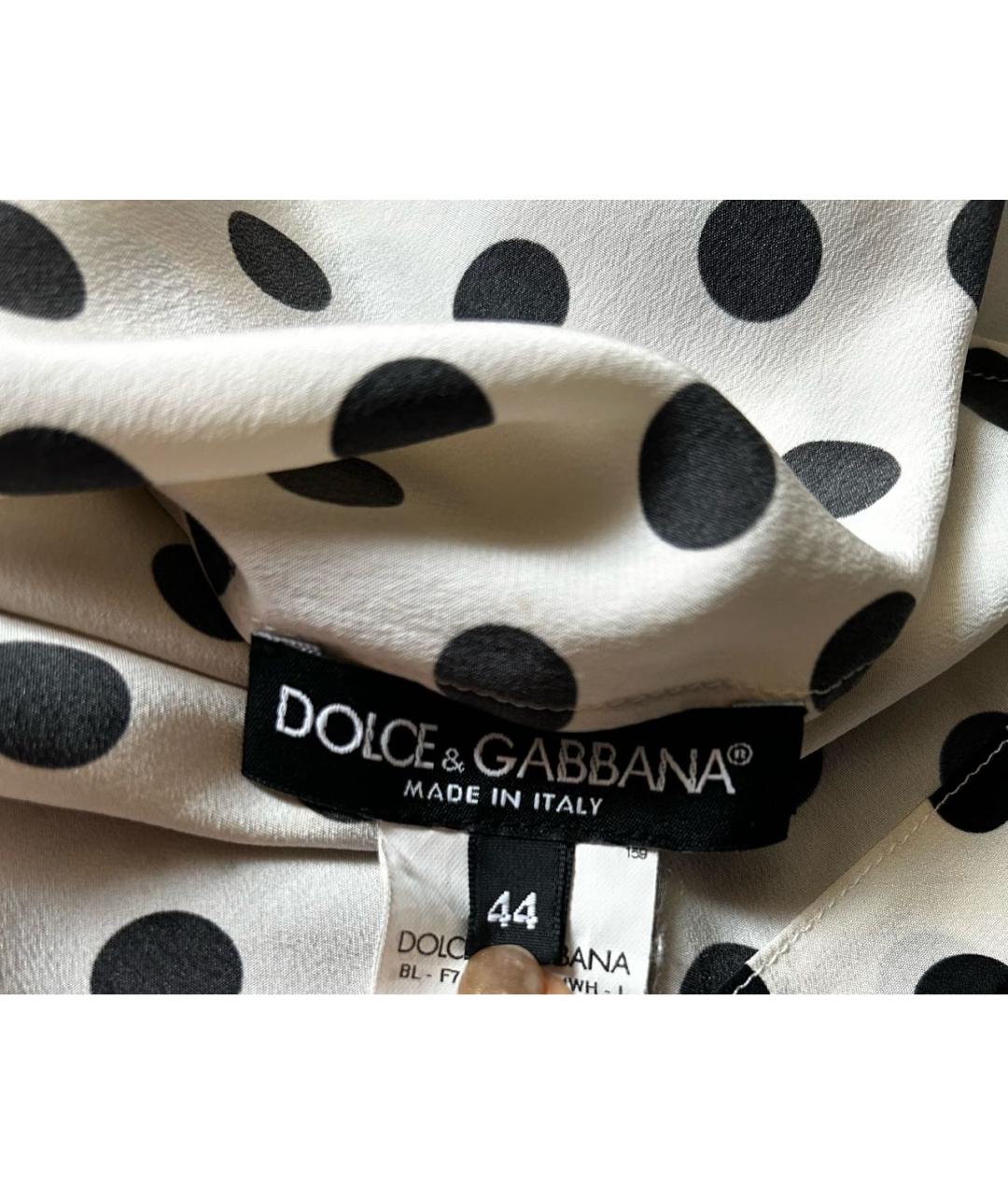DOLCE&GABBANA Белая шелковая блузы, фото 7