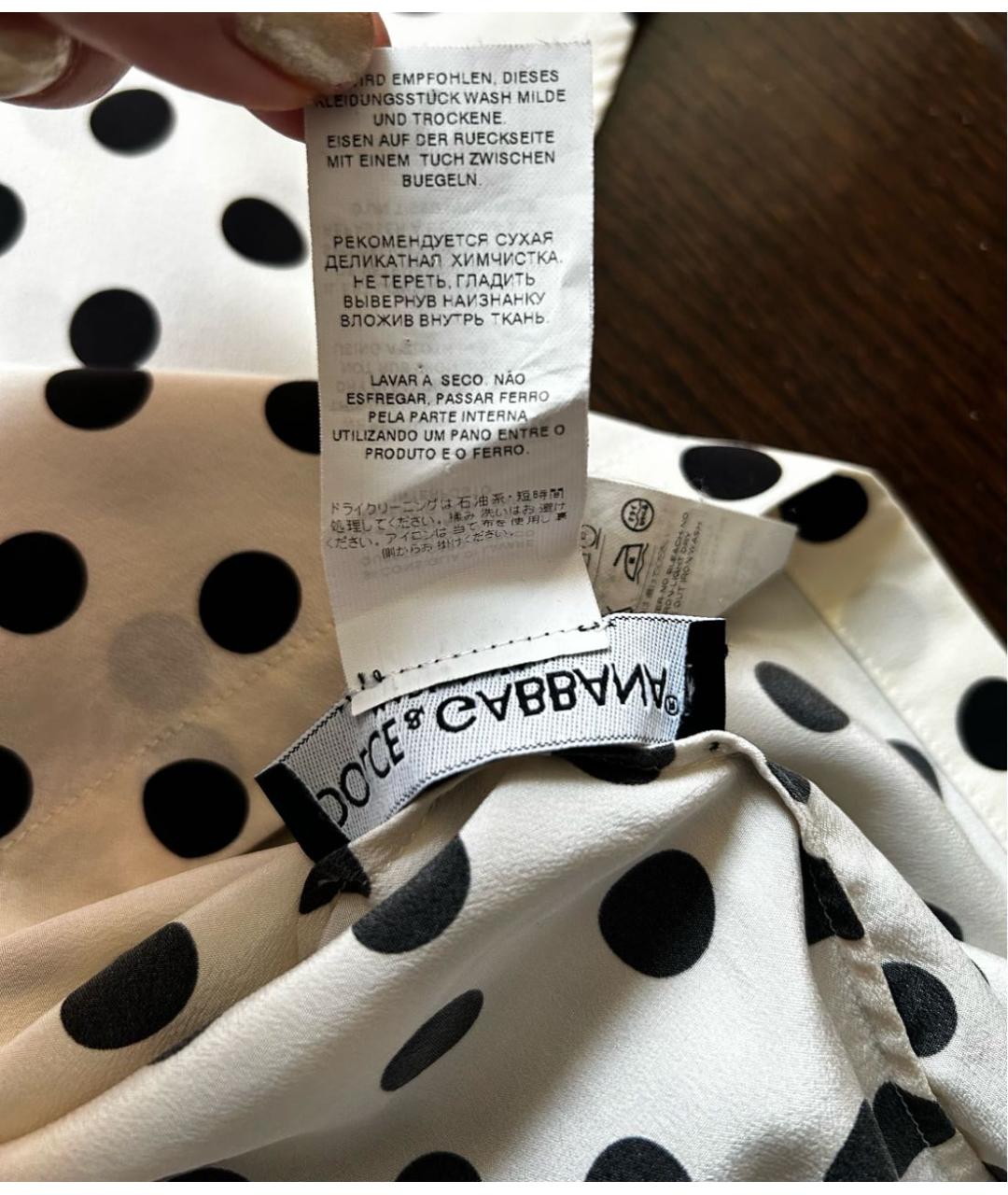 DOLCE&GABBANA Белая шелковая блузы, фото 8