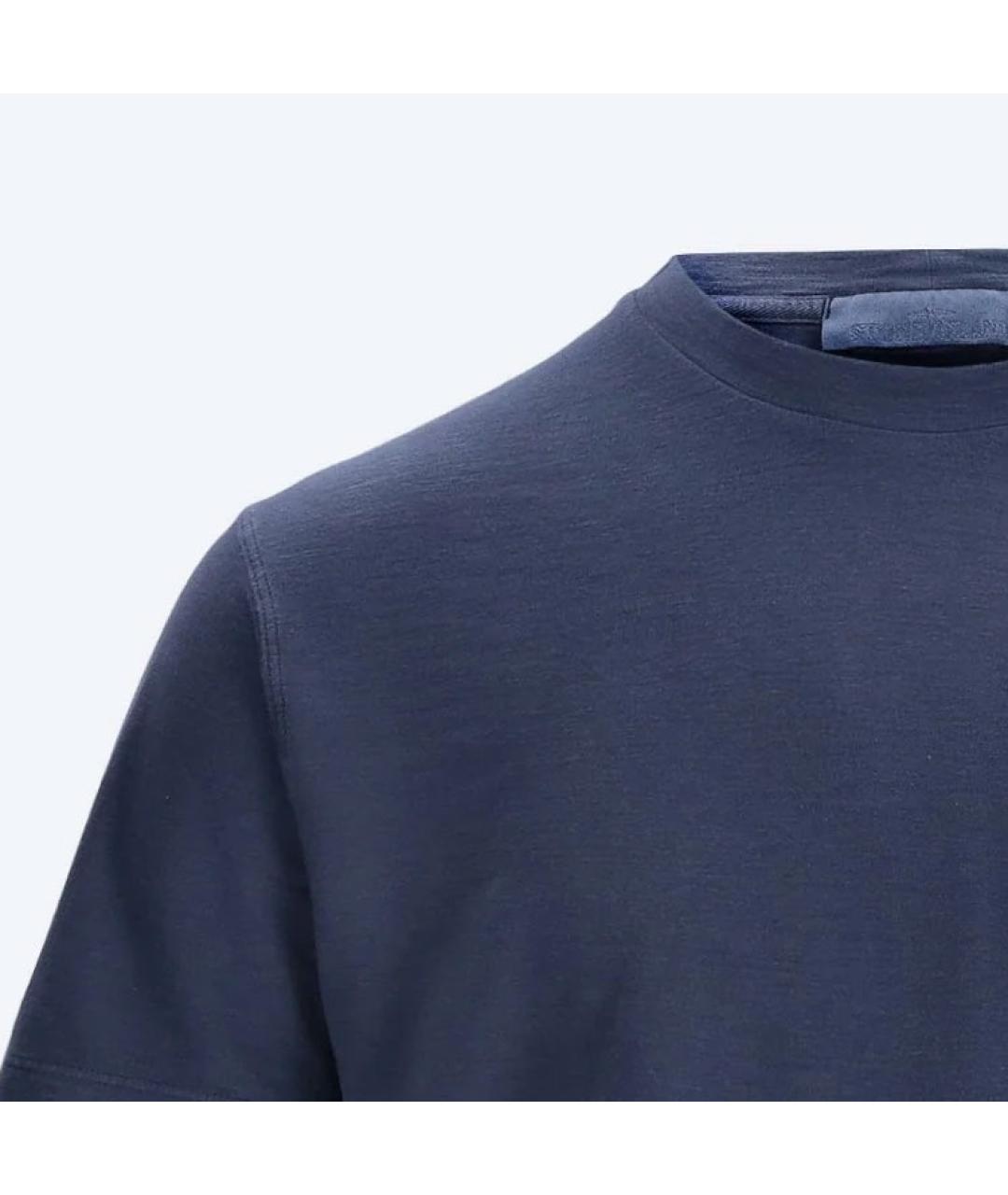 STONE ISLAND Синяя хлопковая футболка, фото 5