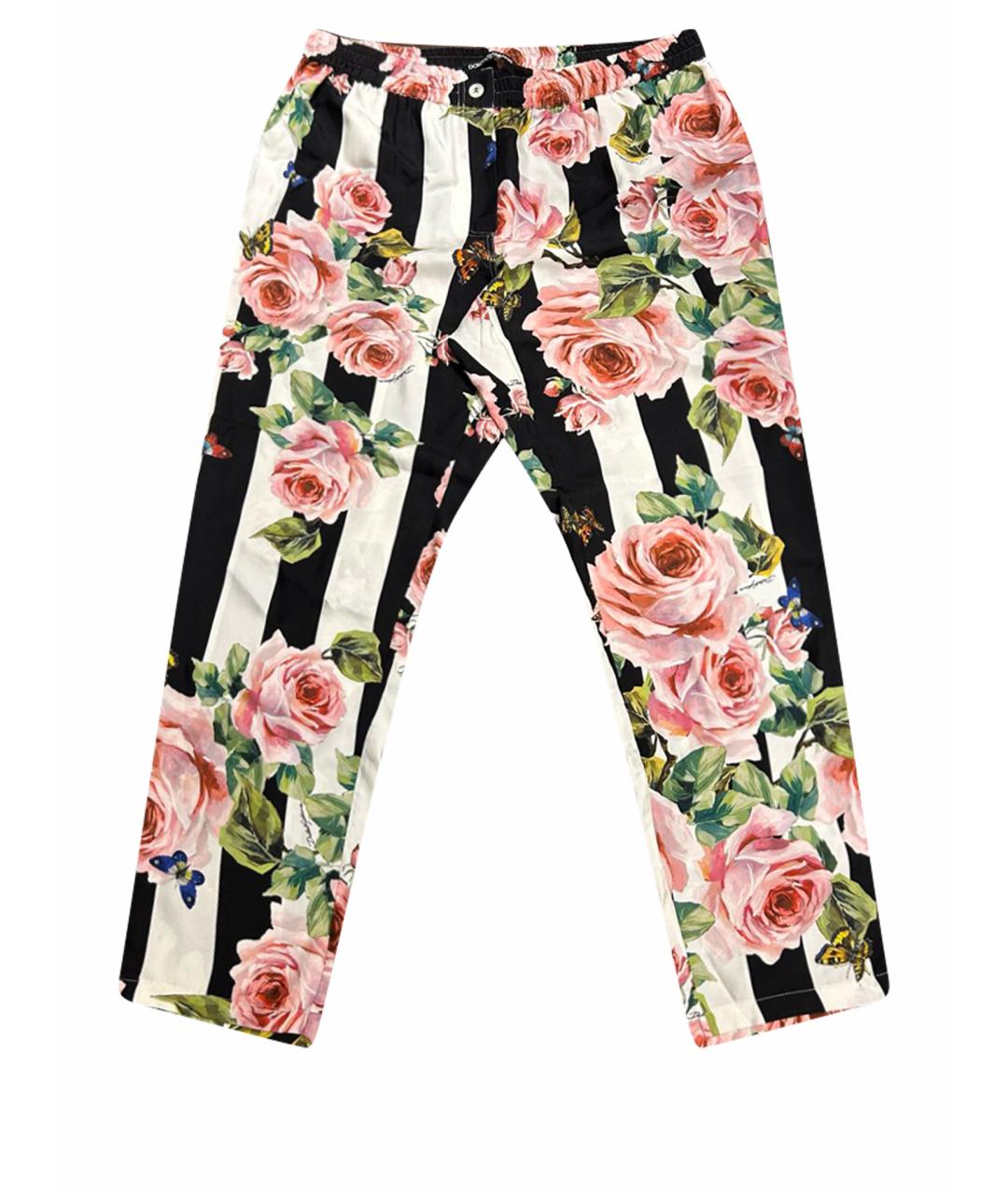 DOLCE&GABBANA Мульти шелковые брюки широкие, фото 1