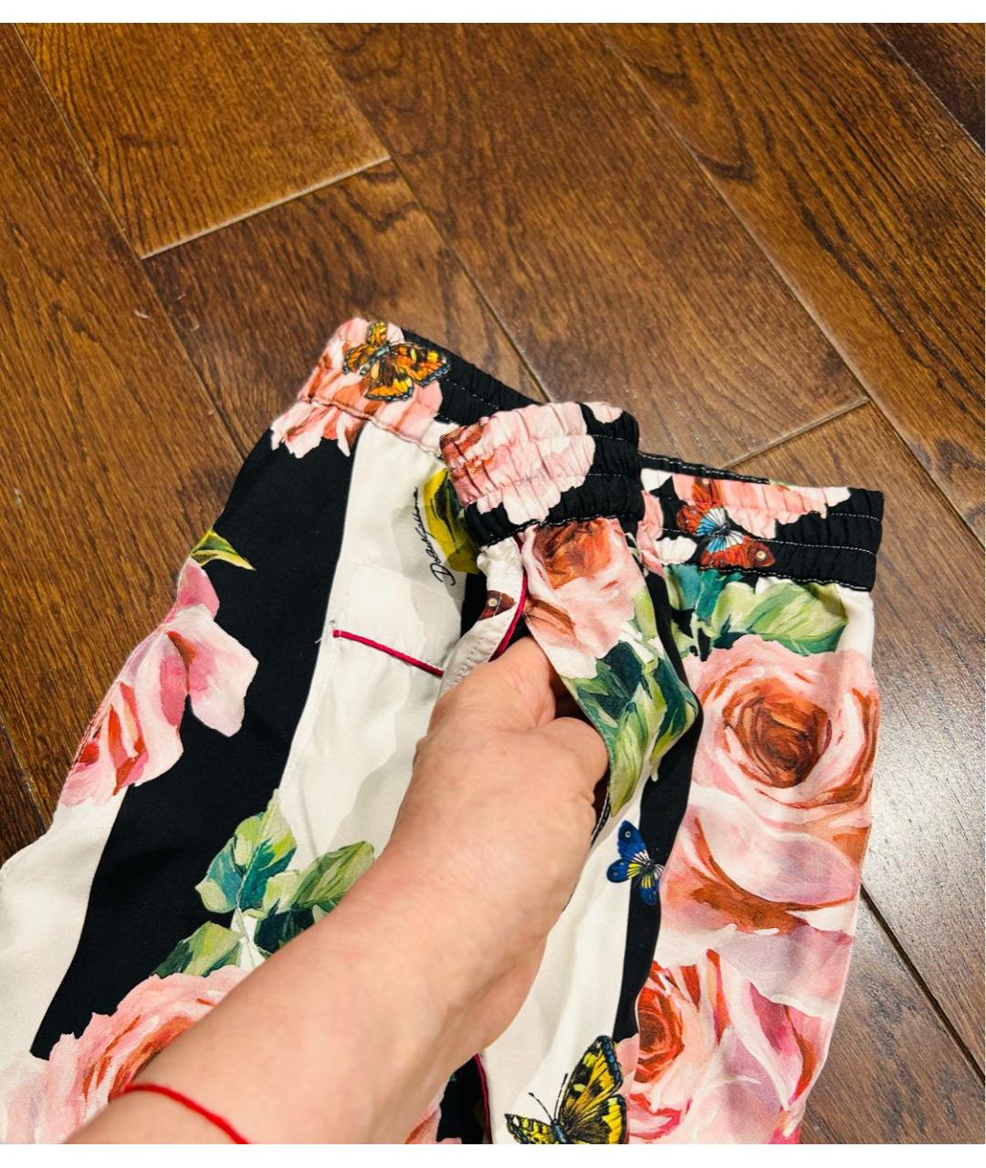 DOLCE&GABBANA Мульти шелковые брюки широкие, фото 6