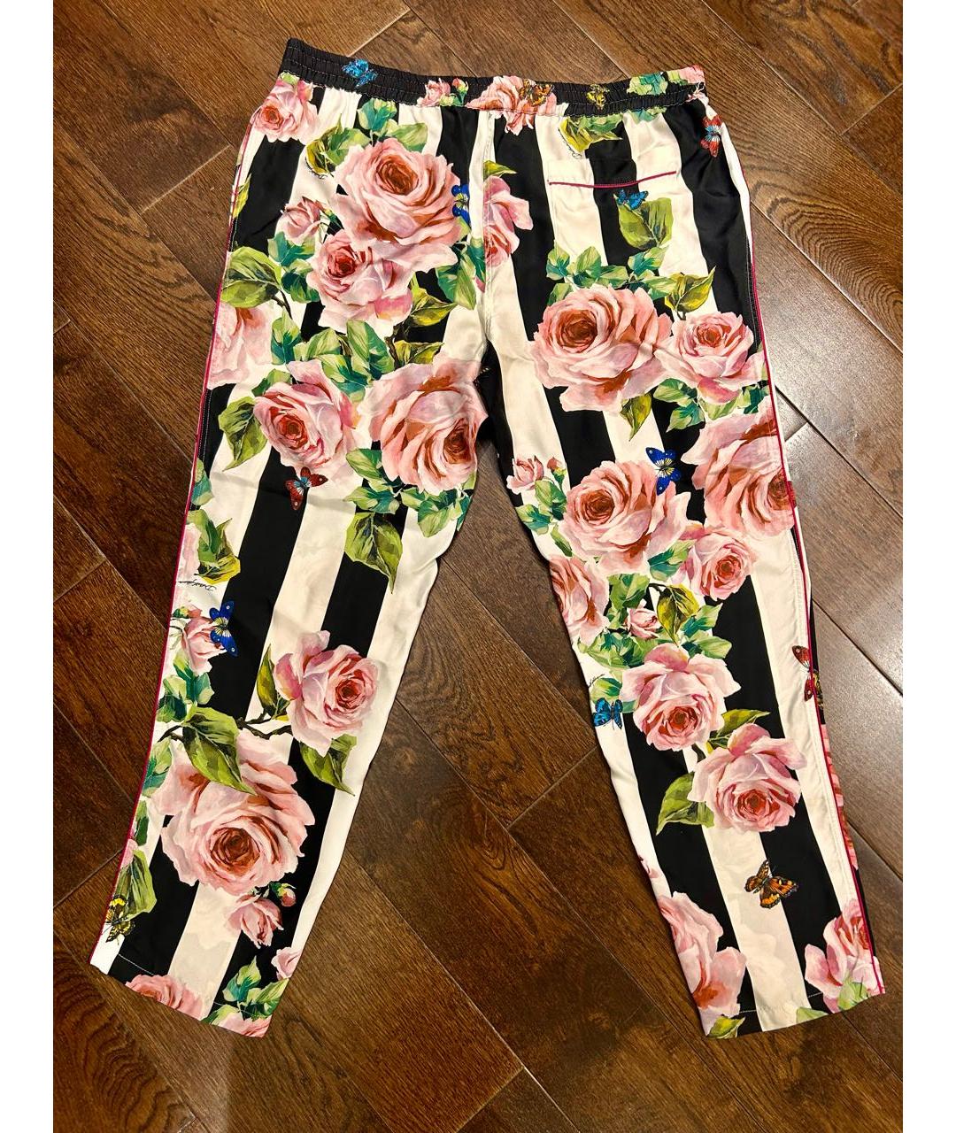 DOLCE&GABBANA Мульти шелковые брюки широкие, фото 2