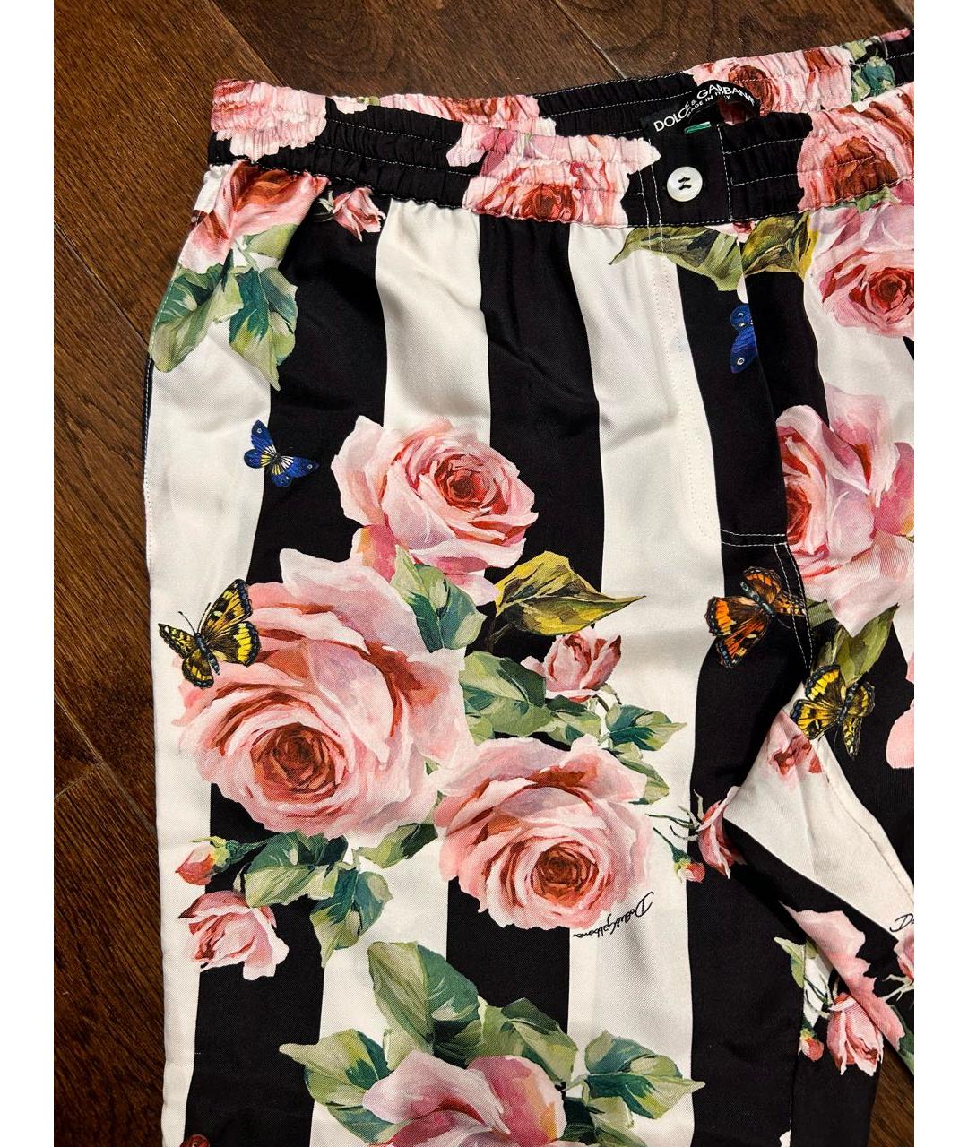 DOLCE&GABBANA Мульти шелковые брюки широкие, фото 5