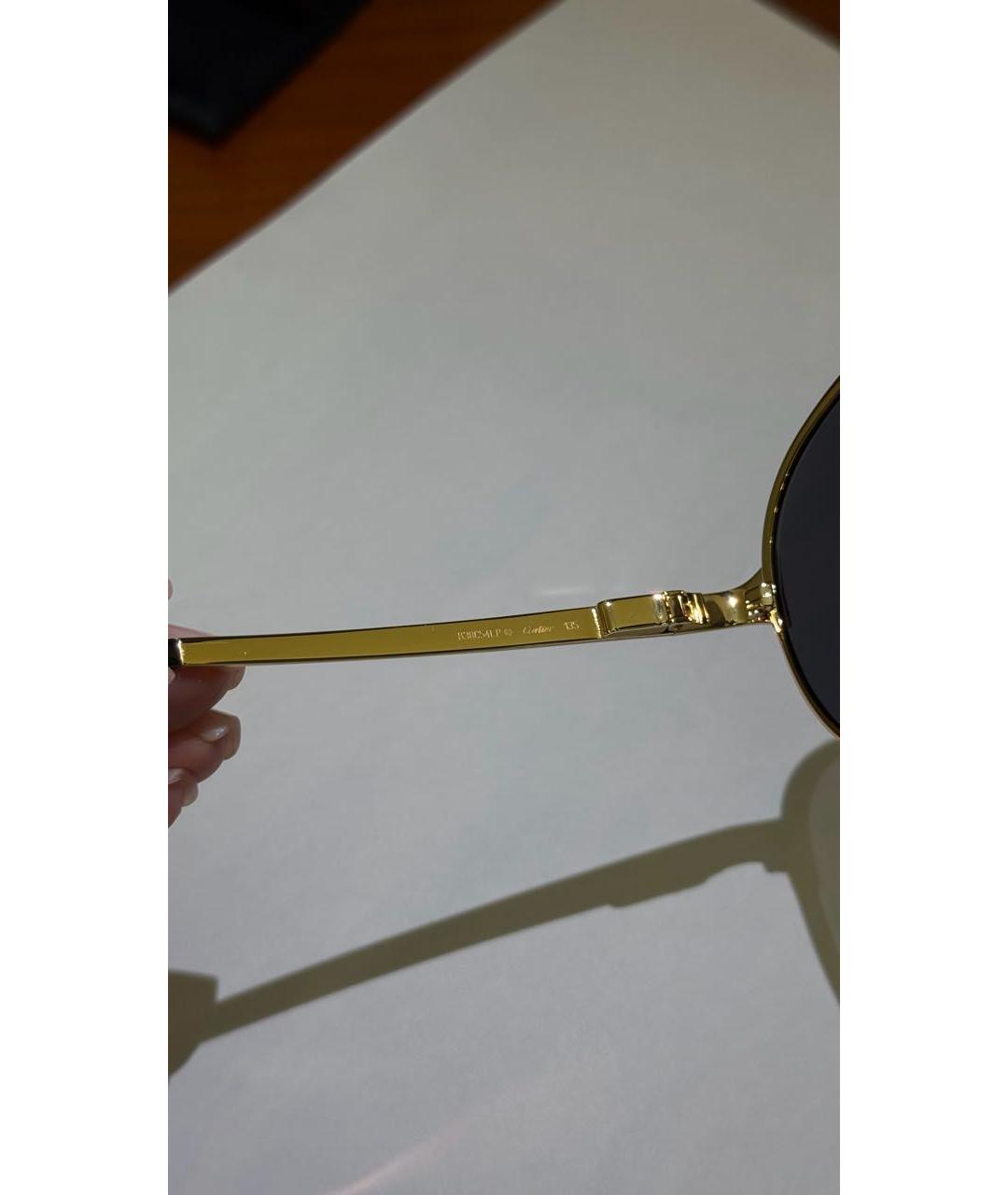CARTIER Золотые металлические солнцезащитные очки, фото 6
