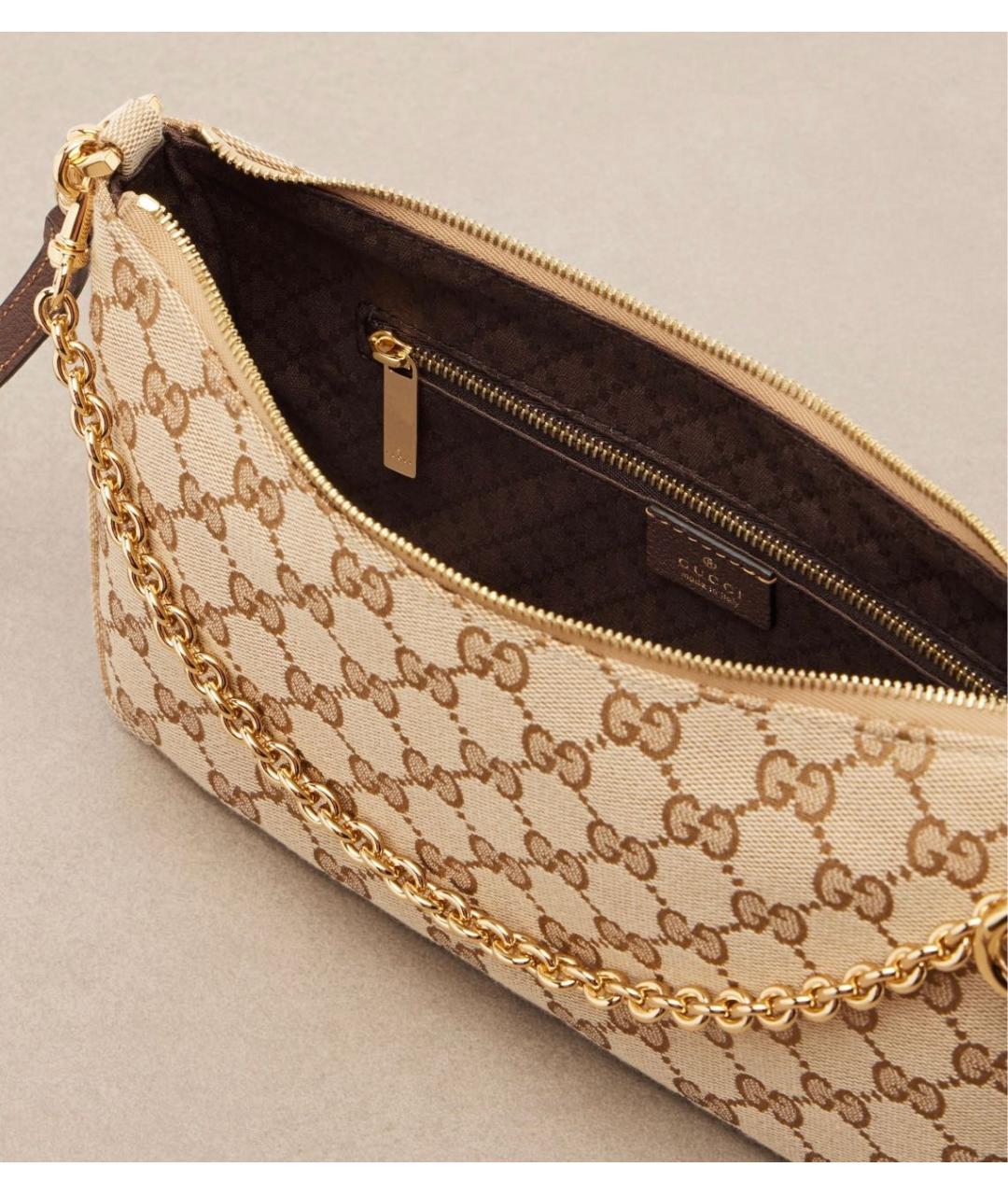 GUCCI Бежевая канва сумка через плечо, фото 7