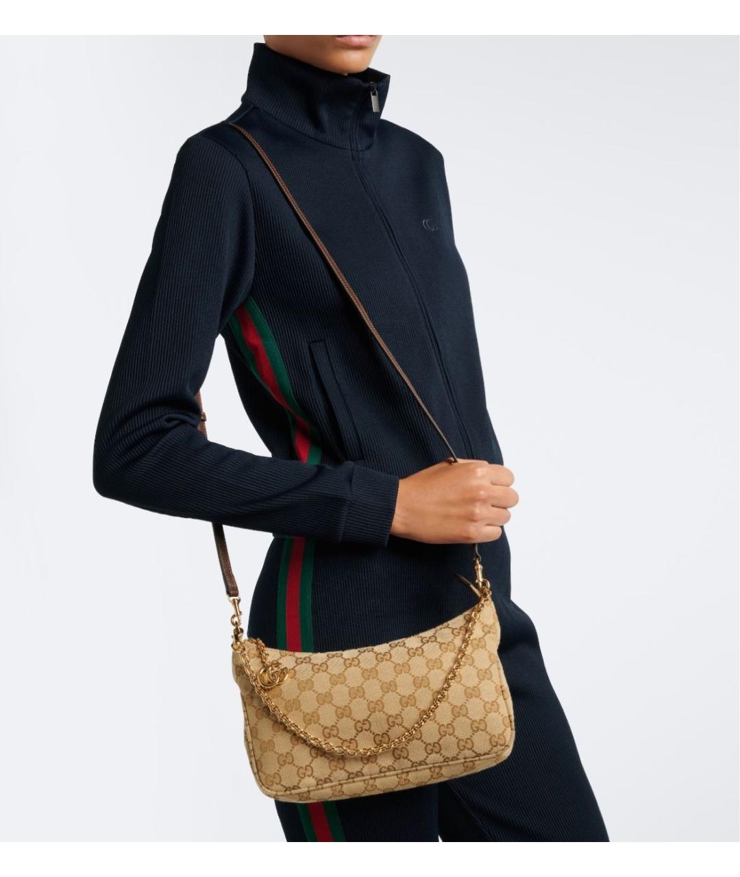 GUCCI Бежевая канва сумка через плечо, фото 6