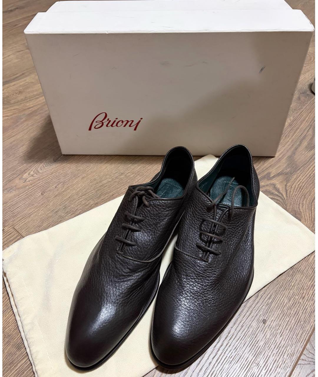 BRIONI Коричневые кожаные туфли, фото 2