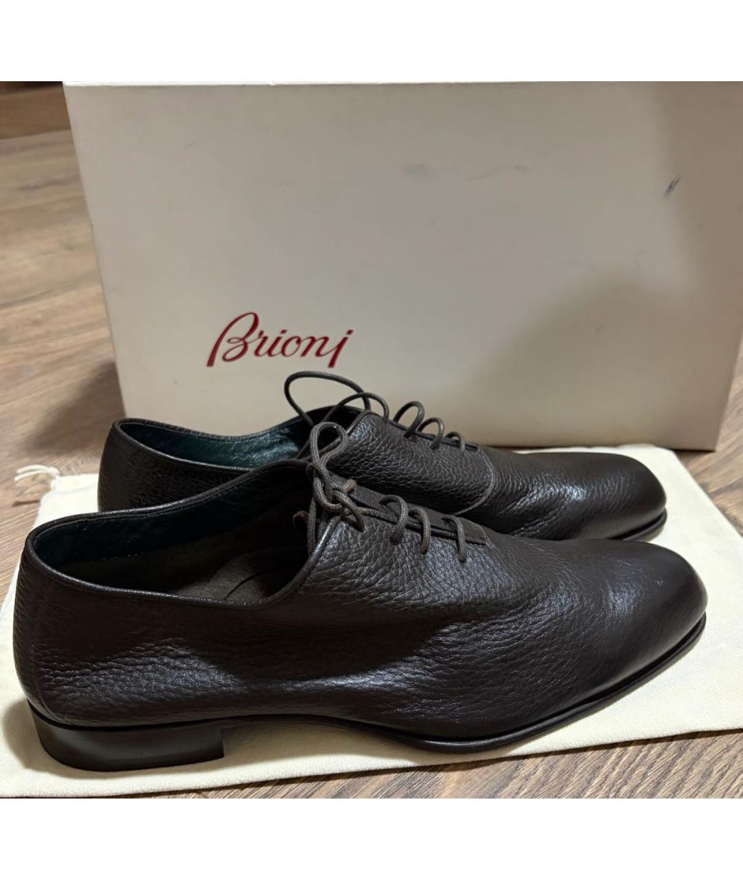 BRIONI Коричневые кожаные туфли, фото 4