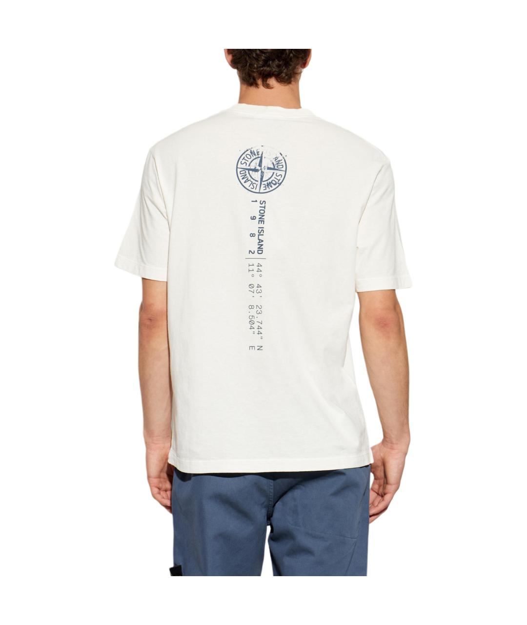 STONE ISLAND Бежевая футболка, фото 4