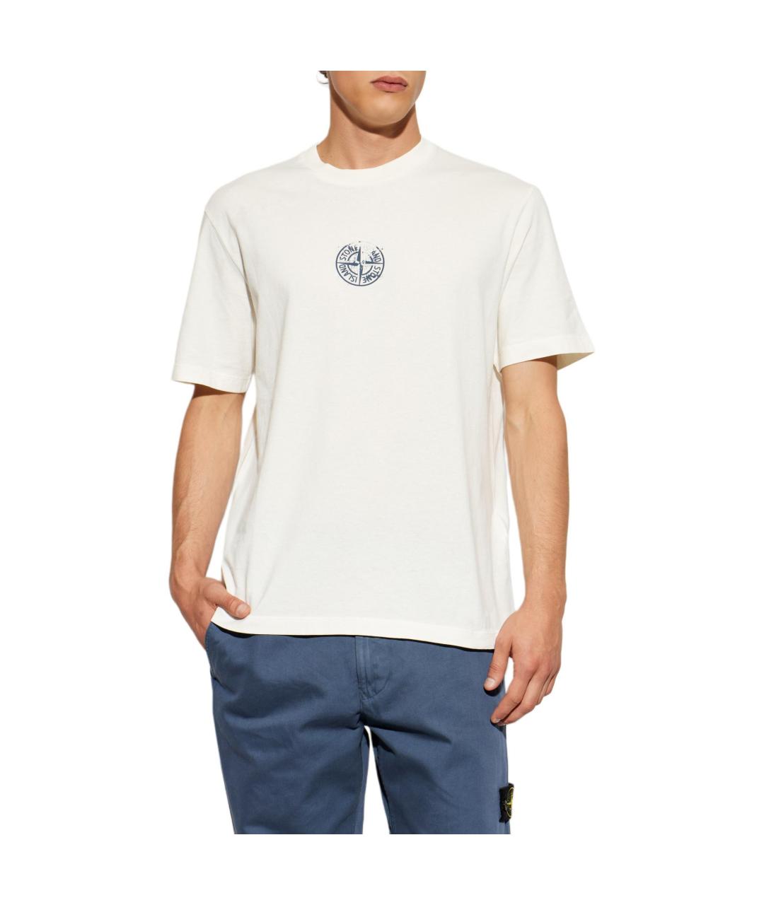 STONE ISLAND Бежевая футболка, фото 3