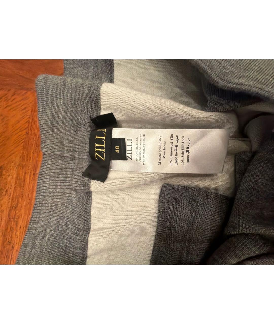 ZILLI Антрацитовые шерстяные повседневные брюки, фото 4