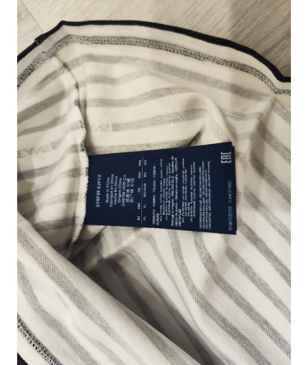 ARMANI JEANS Белая хлопковая футболка, фото 4