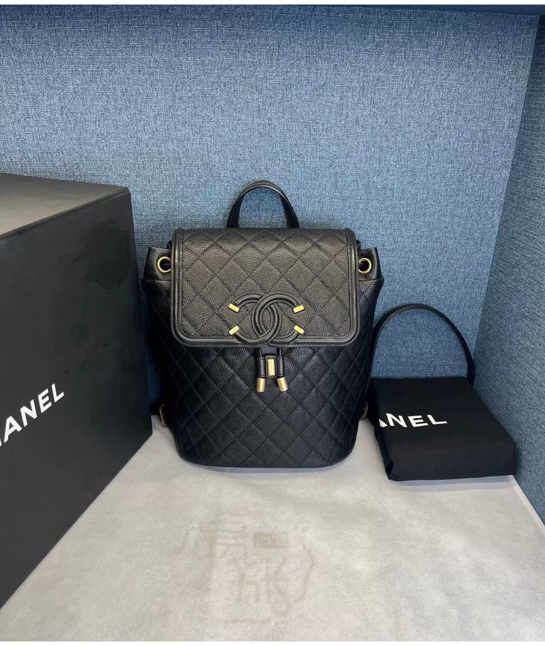 CHANEL Черный кожаный рюкзак, фото 8