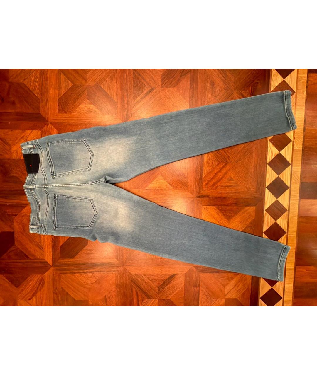 KITON Голубые хлопковые прямые джинсы, фото 2