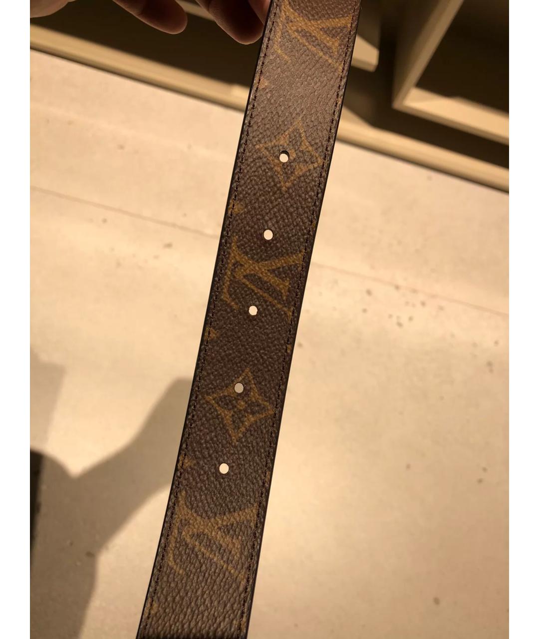 LOUIS VUITTON Коричневый кожаный ремень, фото 7