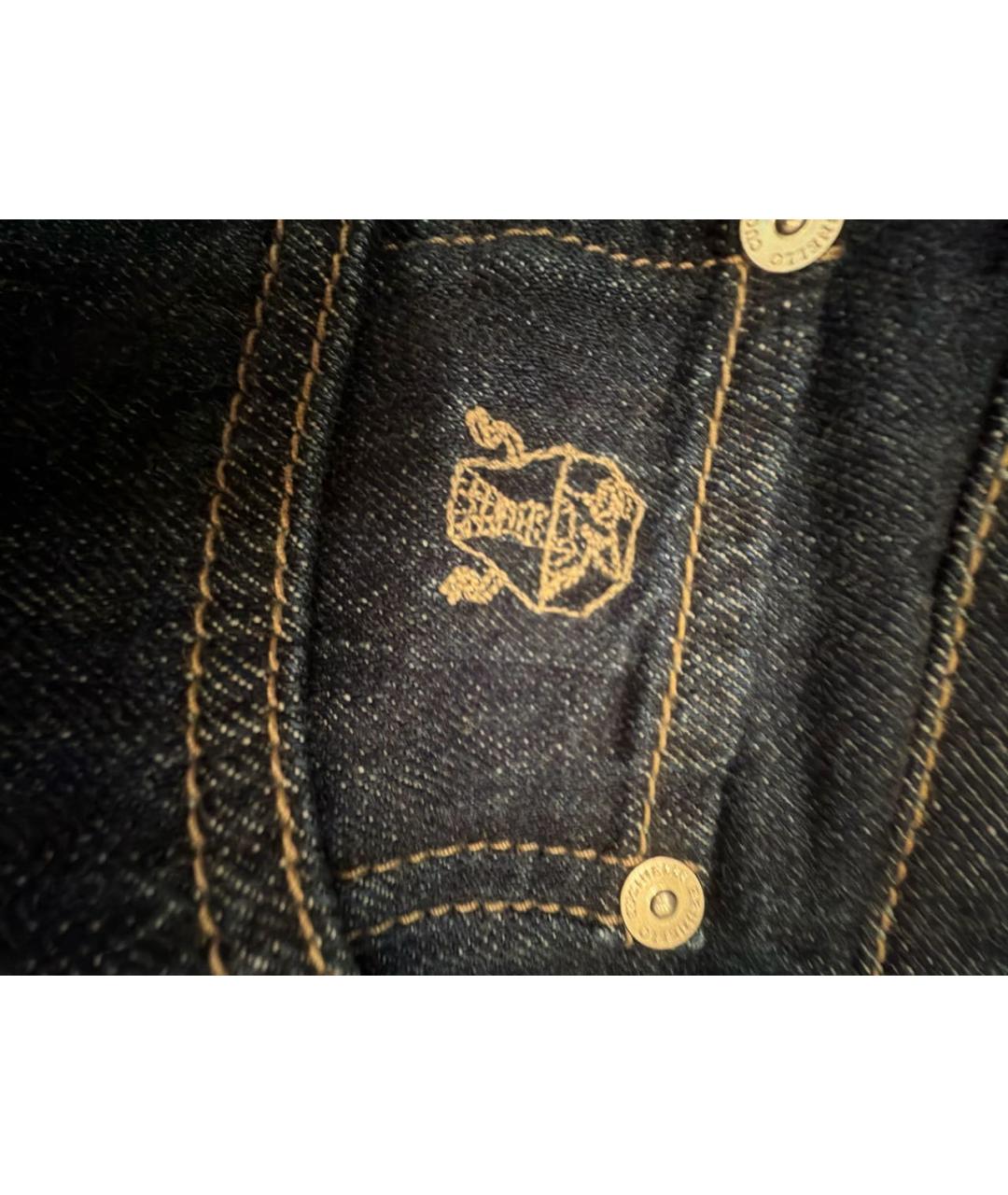 BRUNELLO CUCINELLI Темно-синие хлопковые прямые джинсы, фото 4