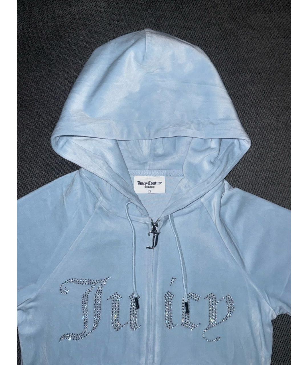 JUICY COUTURE Голубой велюровый костюм с брюками, фото 6