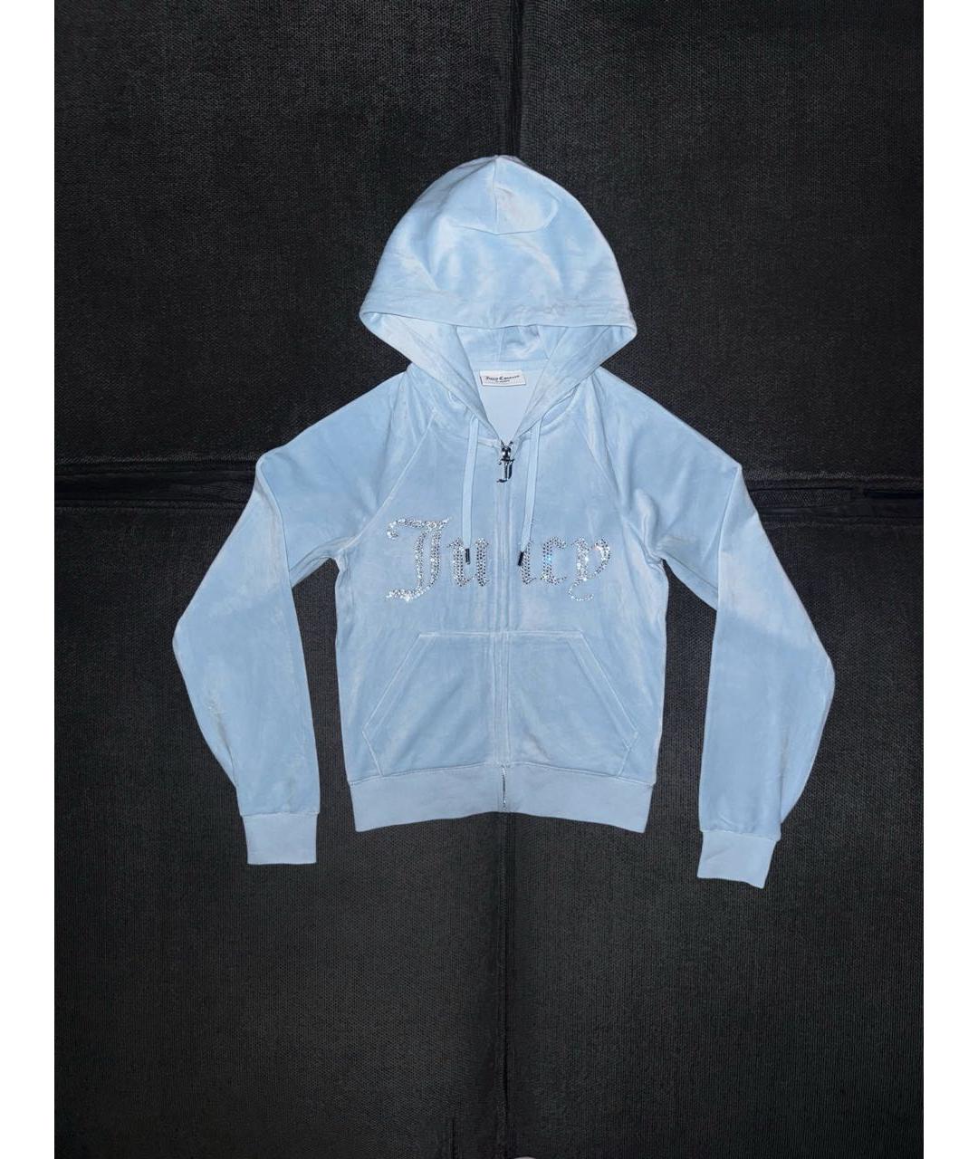 JUICY COUTURE Голубой велюровый костюм с брюками, фото 4