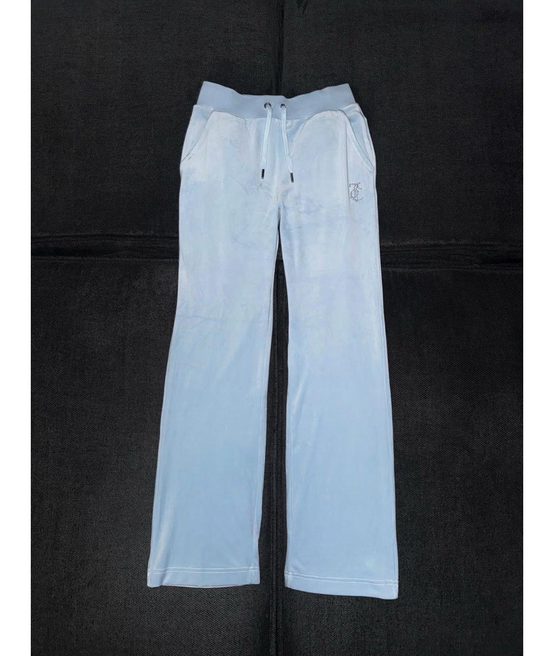 JUICY COUTURE Голубой велюровый костюм с брюками, фото 5