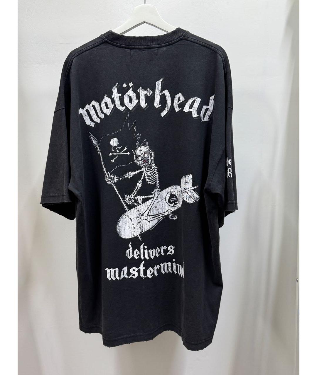 MASTERMIND WORLD Антрацитовая хлопковая футболка, фото 2