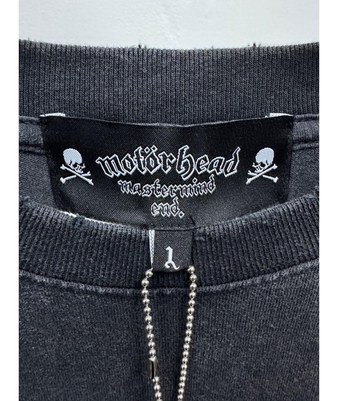 MASTERMIND WORLD Антрацитовая хлопковая футболка, фото 3