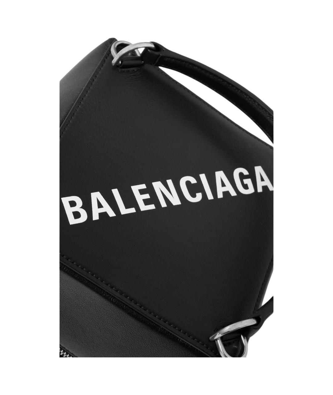 BALENCIAGA Черная кожаная сумка через плечо, фото 3