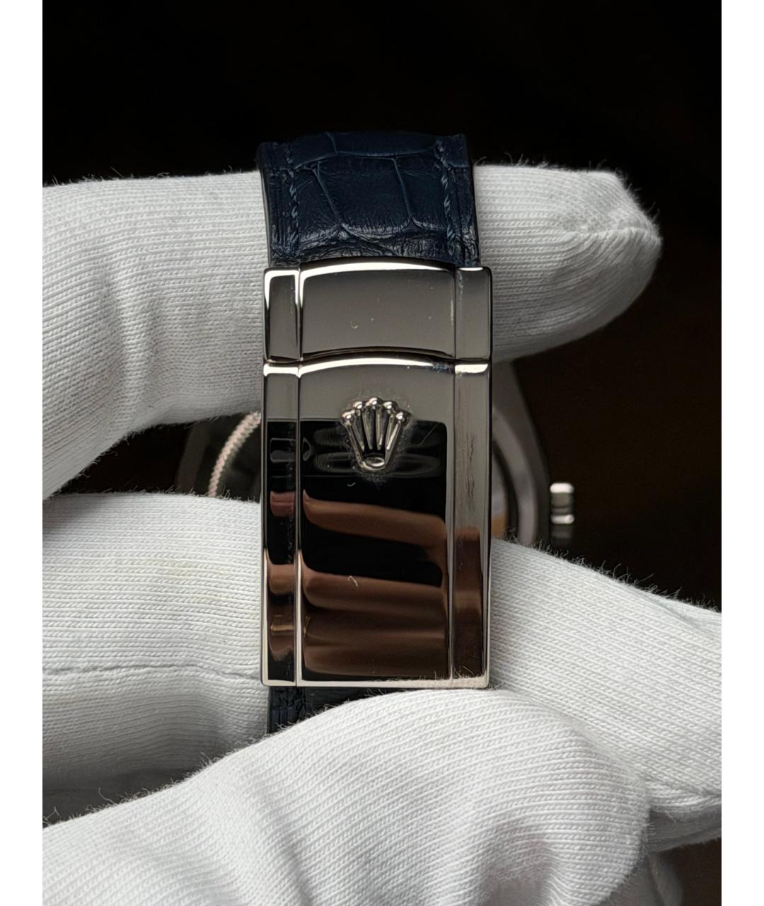 ROLEX Темно-синие часы из белого золота, фото 9
