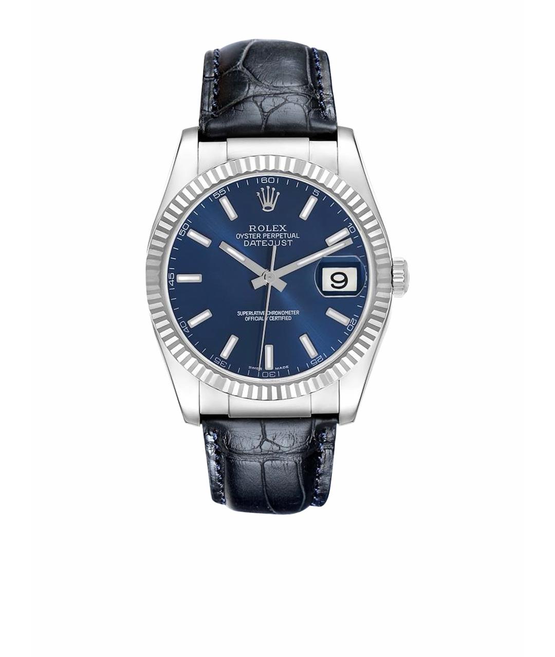 ROLEX Темно-синие часы из белого золота, фото 1