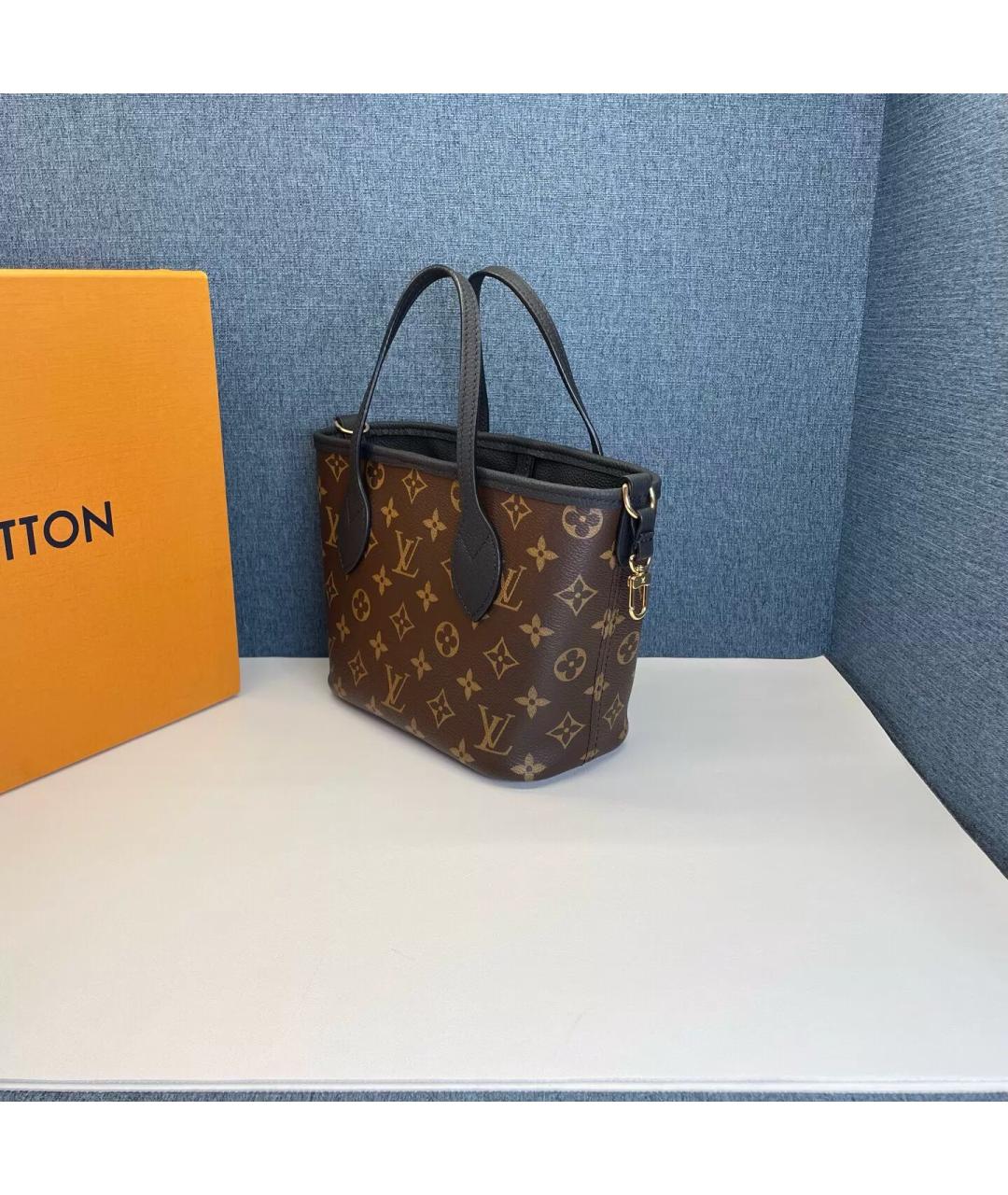 LOUIS VUITTON Коричневая кожаная сумка тоут, фото 3