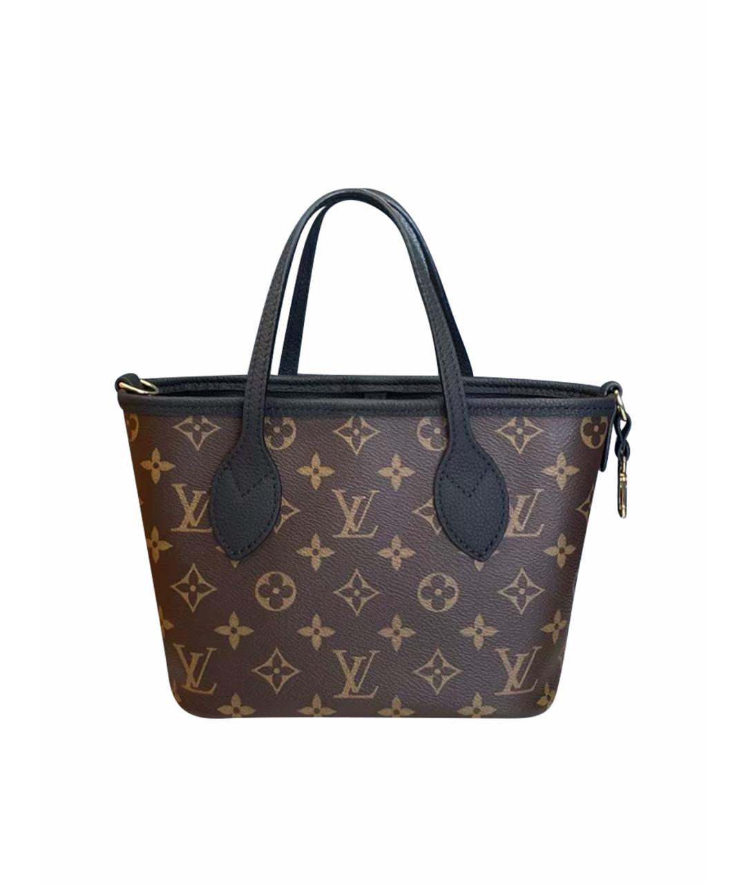 LOUIS VUITTON Коричневая кожаная сумка тоут, фото 7