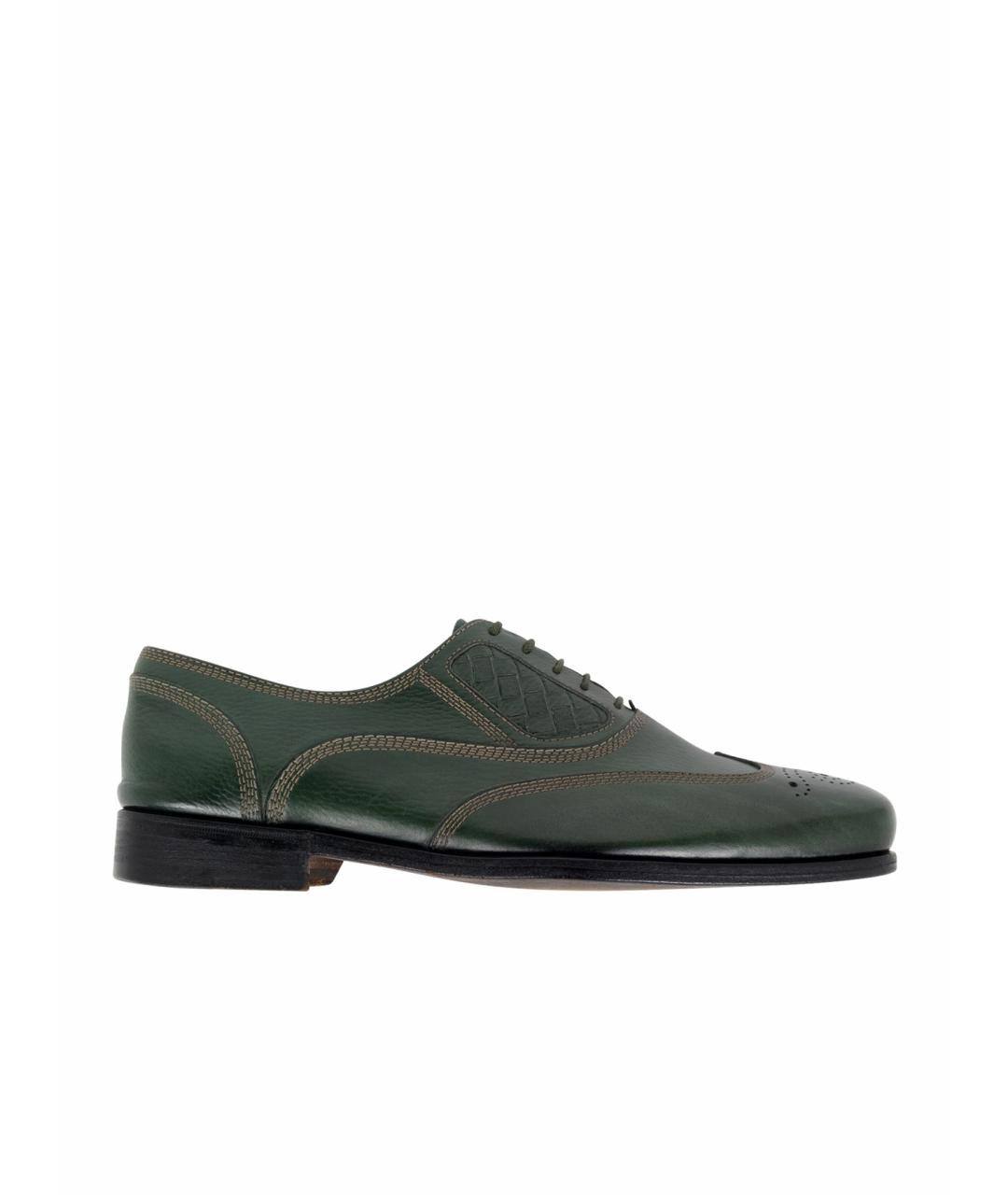 BOTTEGA VENETA Зеленые кожаные туфли, фото 1