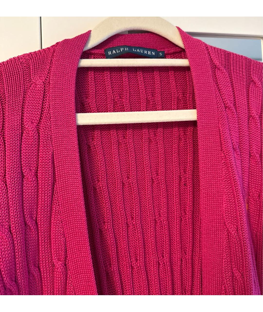 RALPH LAUREN Фуксия хлопковый кардиган, фото 3