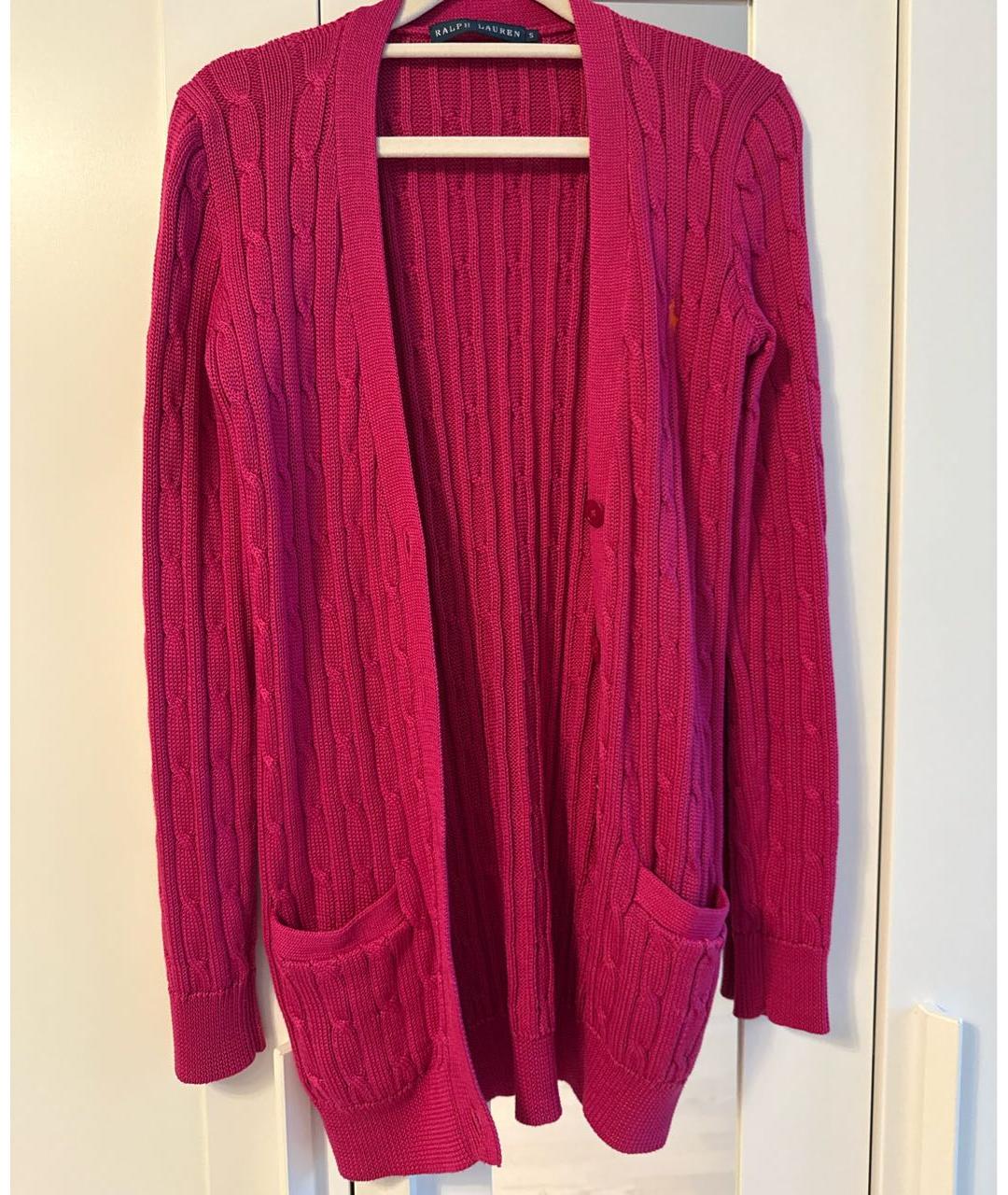 RALPH LAUREN Фуксия хлопковый кардиган, фото 7