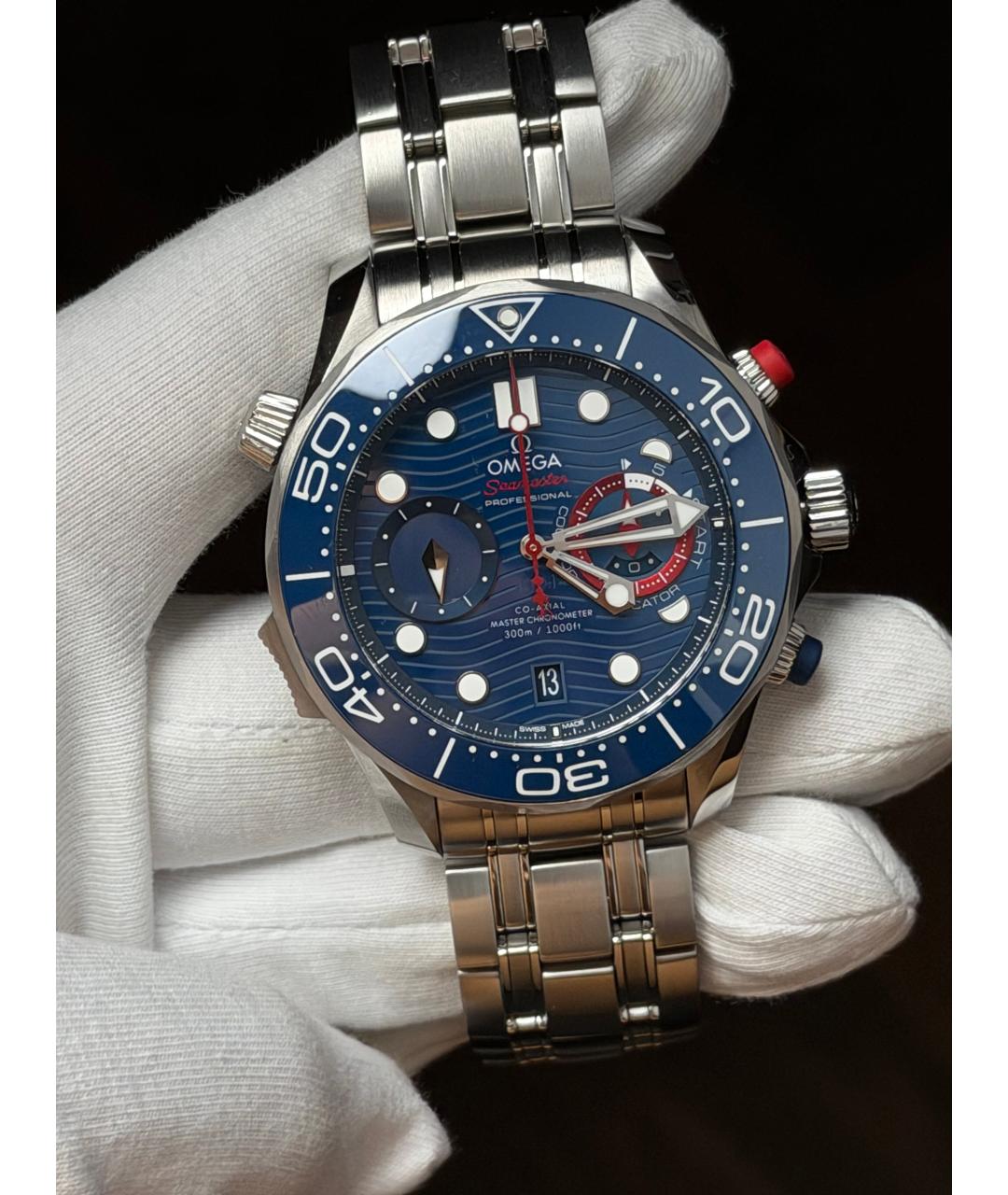 OMEGA Темно-синие часы, фото 2