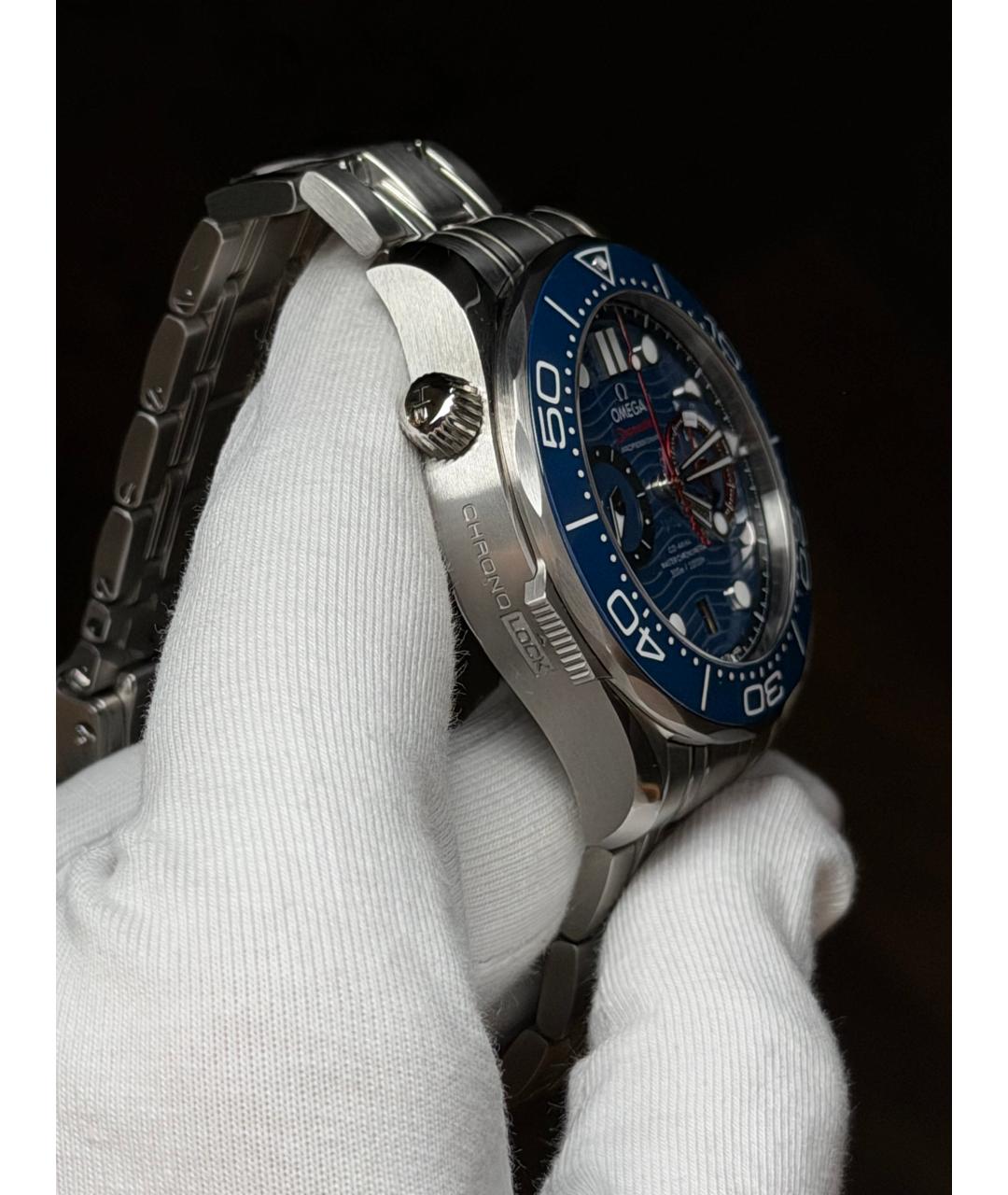 OMEGA Темно-синие часы, фото 5