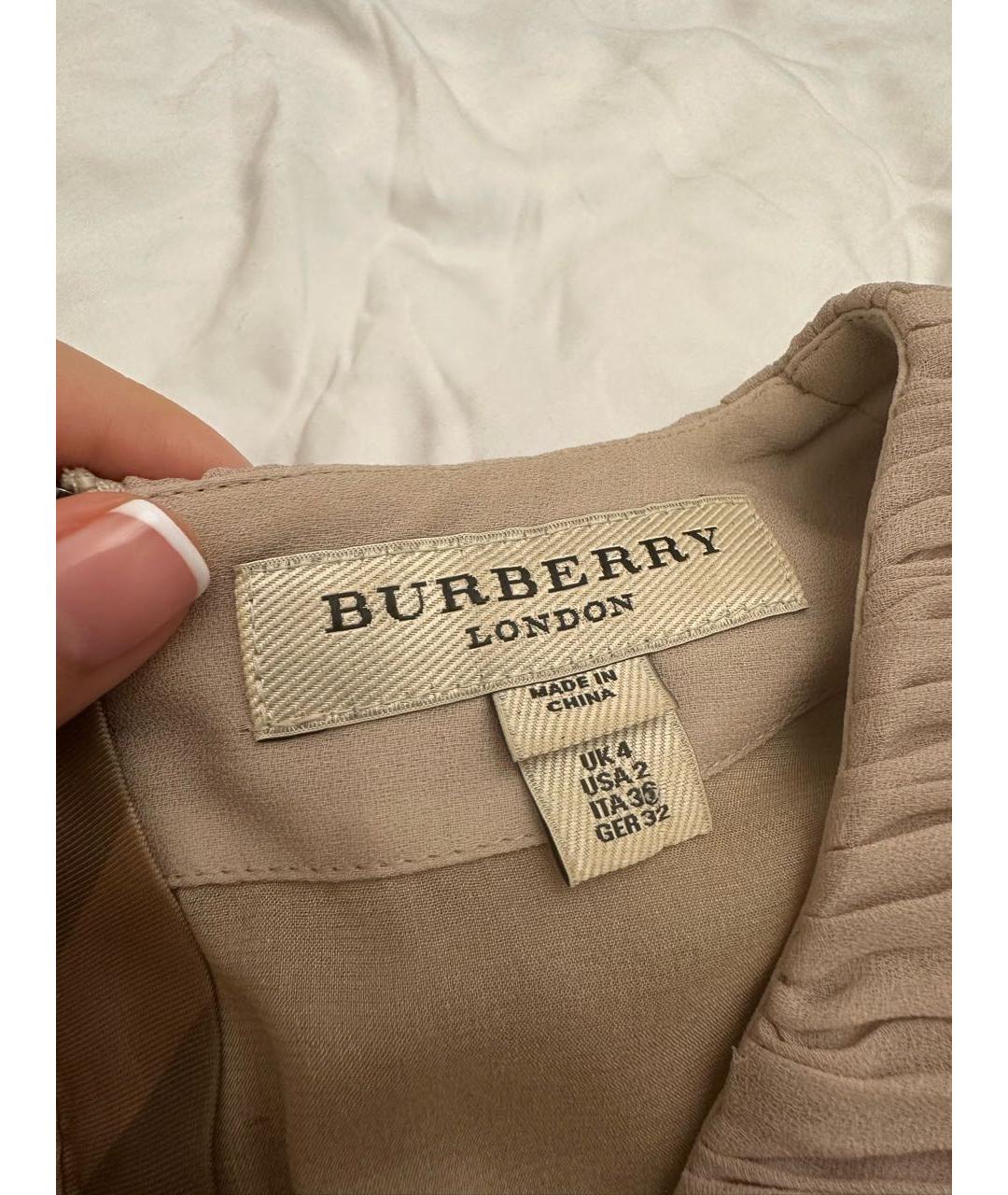 BURBERRY Розовое шифоновое коктейльное платье, фото 4